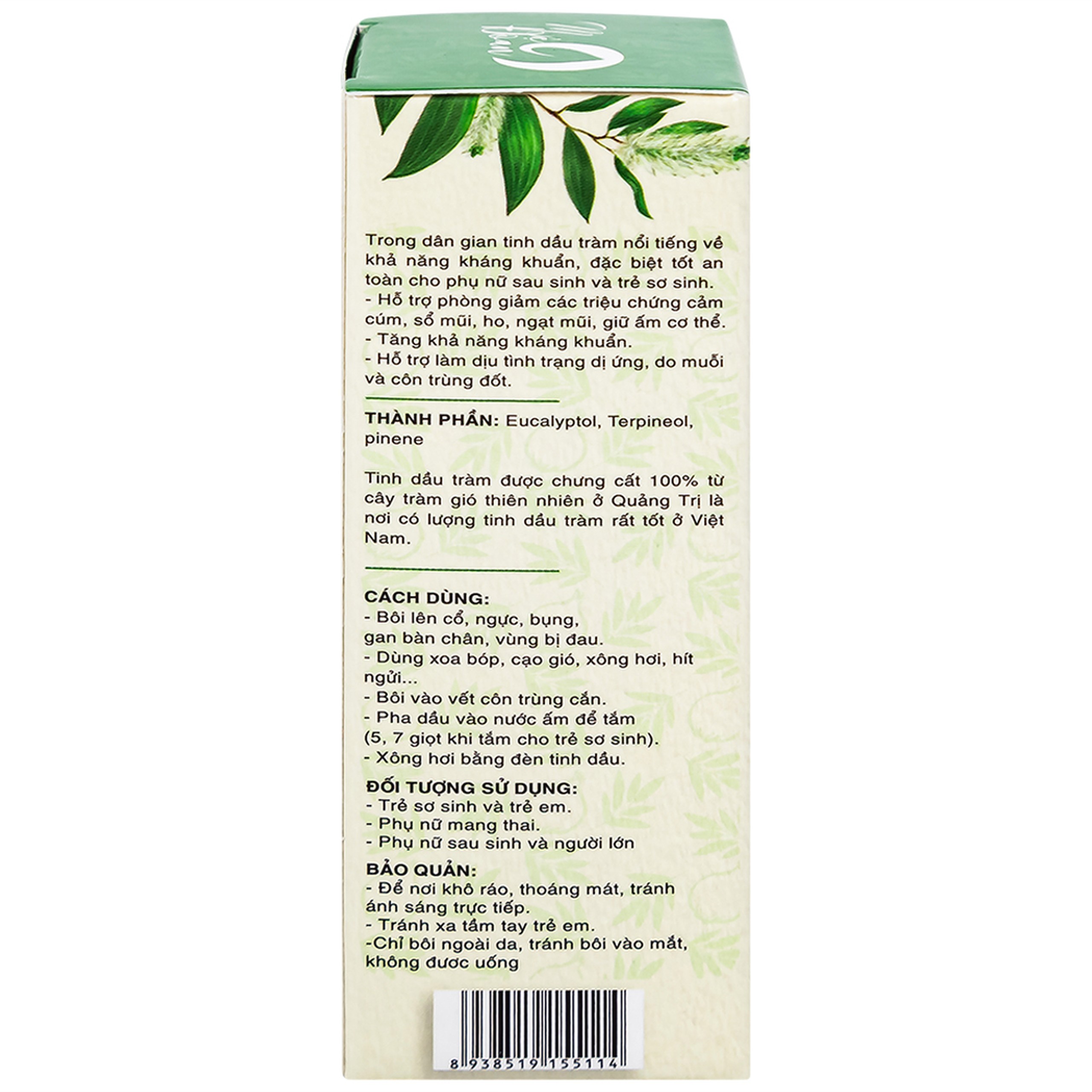 Tinh dầu tràm Mệ Đoan giúp giữ ấm, giảm triệu chứng ho, sổ mũi (50ml)