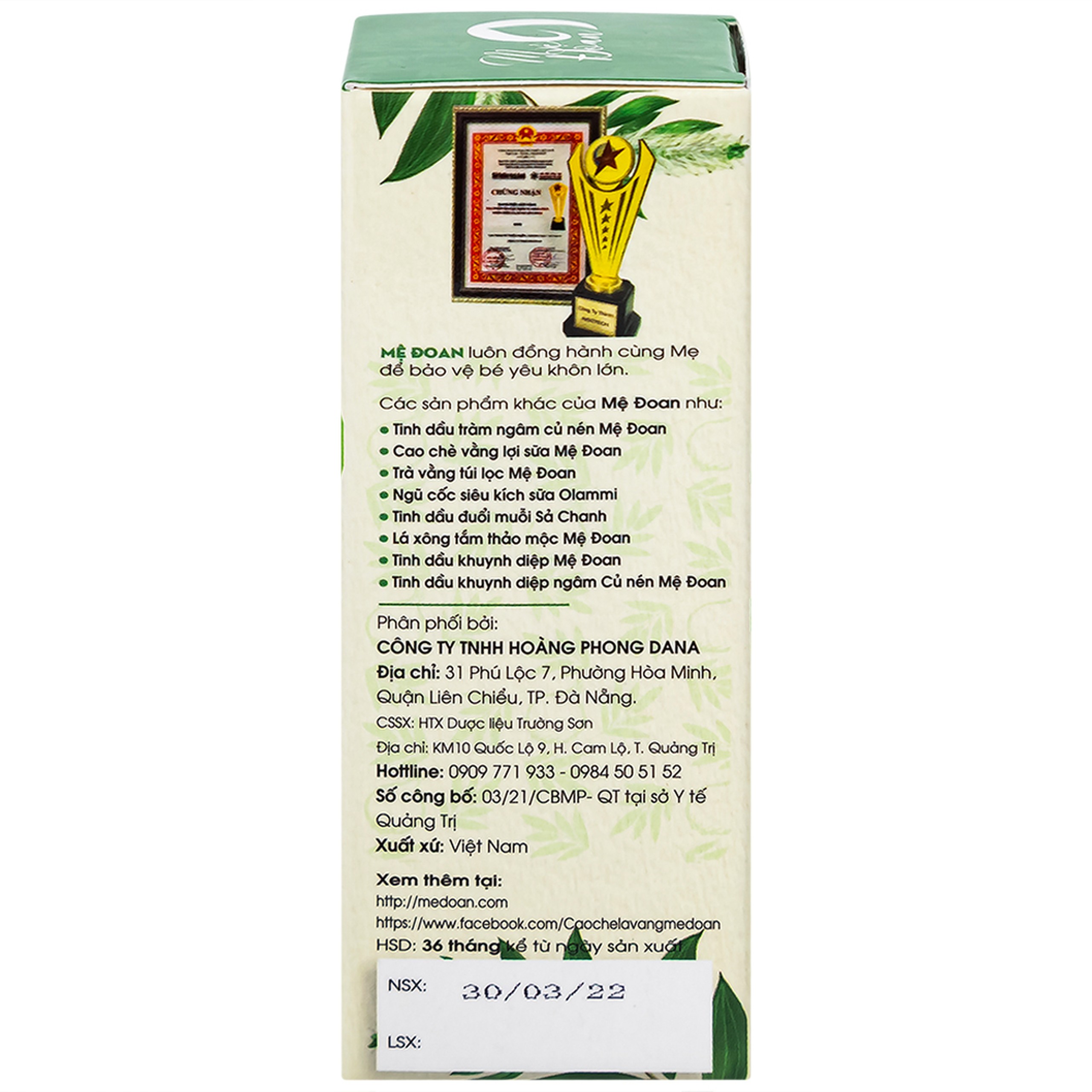 Tinh dầu tràm Mệ Đoan giúp giữ ấm, giảm triệu chứng ho, sổ mũi (50ml)