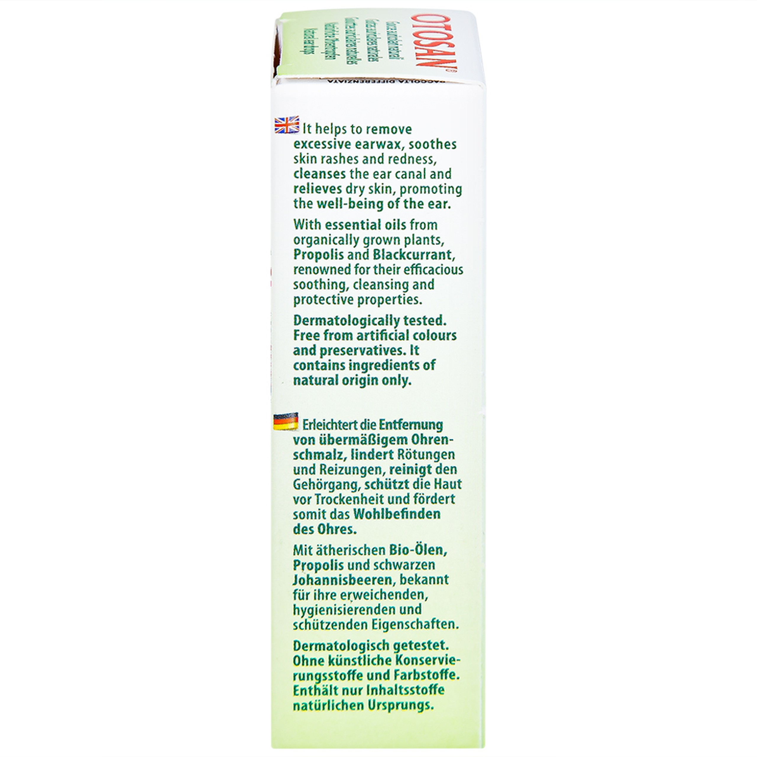 Dung dịch nhỏ tai Otosan Natural Ear Drops 10ml giảm đau, chống viêm, làm sạch tai