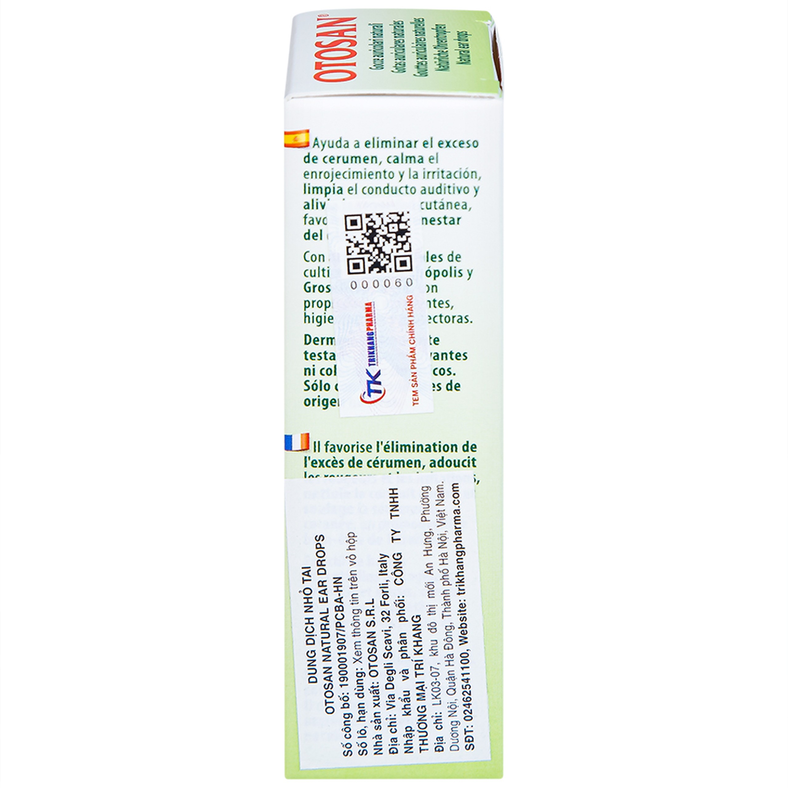 Dung dịch nhỏ tai Otosan Natural Ear Drops 10ml giảm đau, chống viêm, làm sạch tai