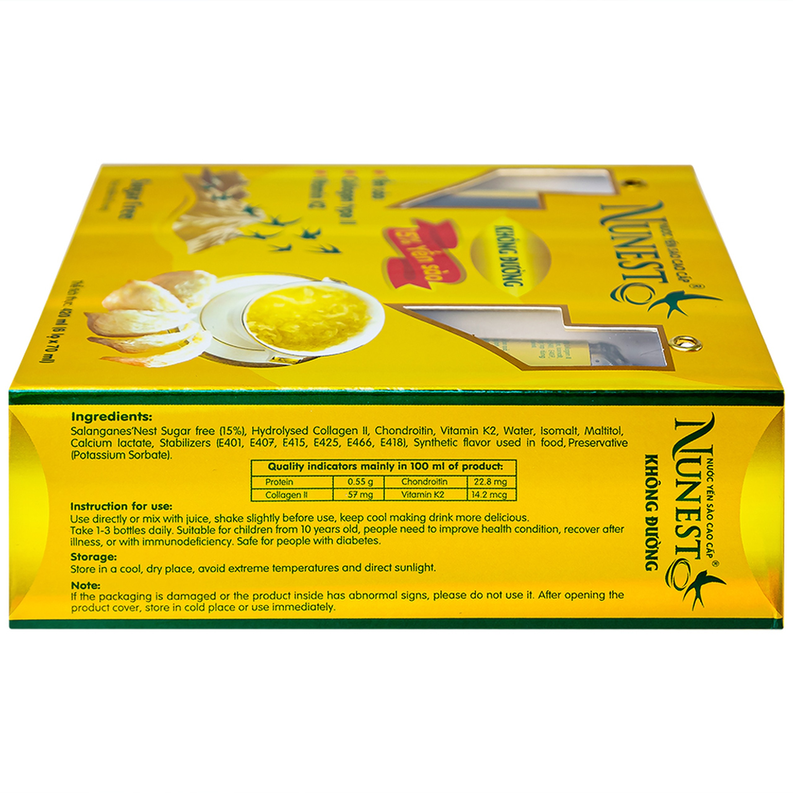 Nước Yến Cao Cấp Nunest Không Đường (6 hũ x 70ml)