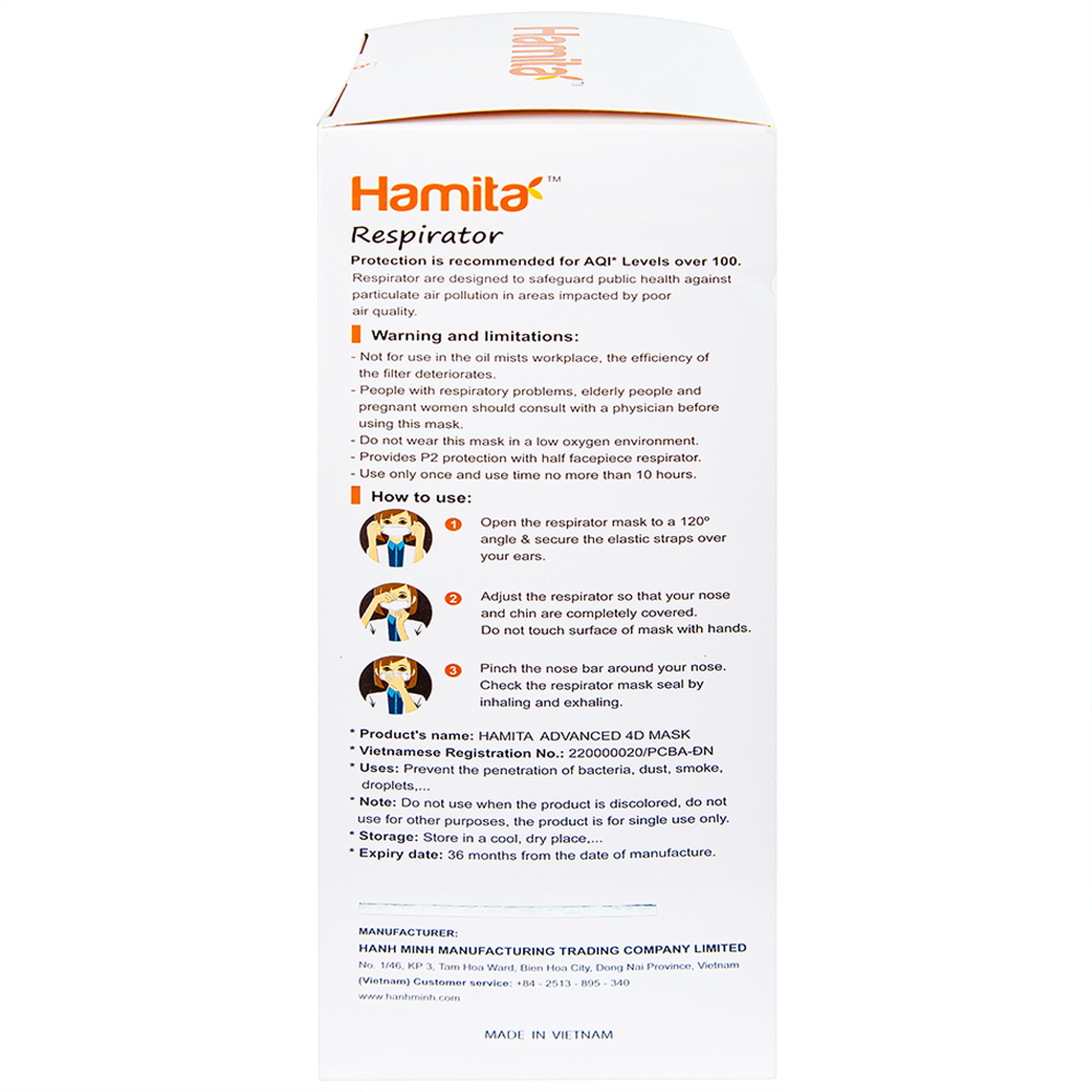 Khẩu trang trẻ em 4 lớp Hamita Advanced 4D mask (5 cái)