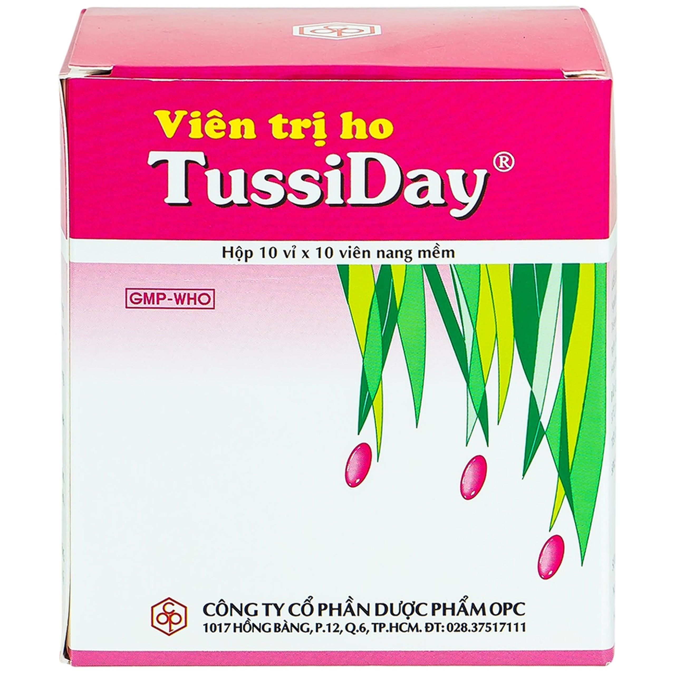 Viên trị ho Tussiday OPC điều trị các chứng ho, đau họng, sổ mũi (10 vỉ x 10 viên)