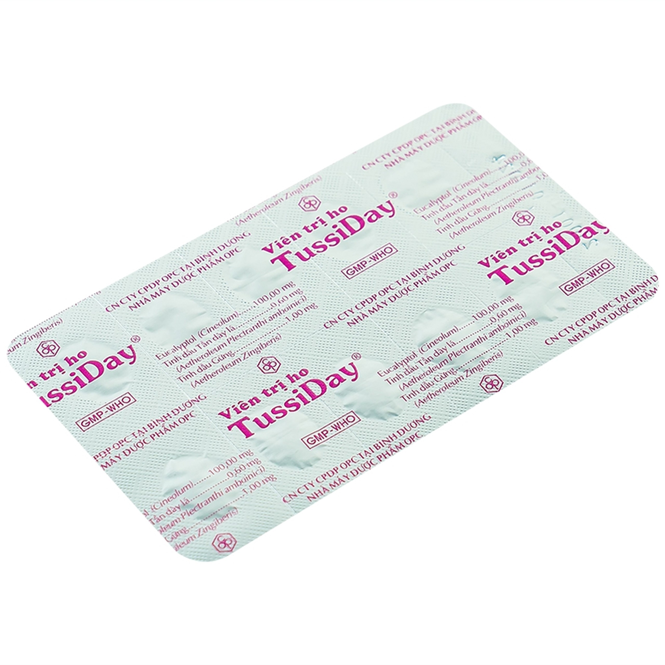 Viên trị ho Tussiday OPC điều trị các chứng ho, đau họng, sổ mũi (10 vỉ x 10 viên)