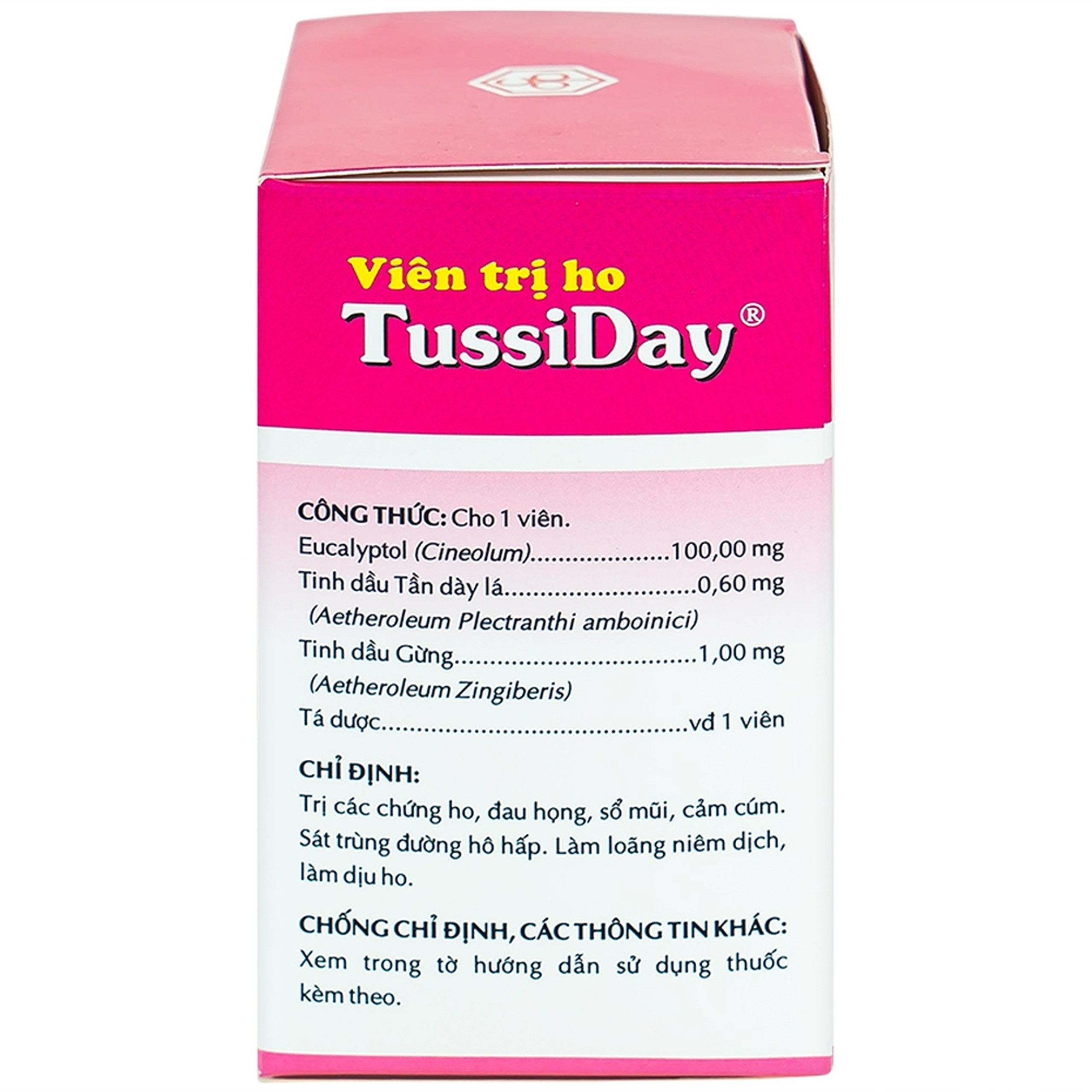 Viên trị ho Tussiday OPC điều trị các chứng ho, đau họng, sổ mũi (10 vỉ x 10 viên)