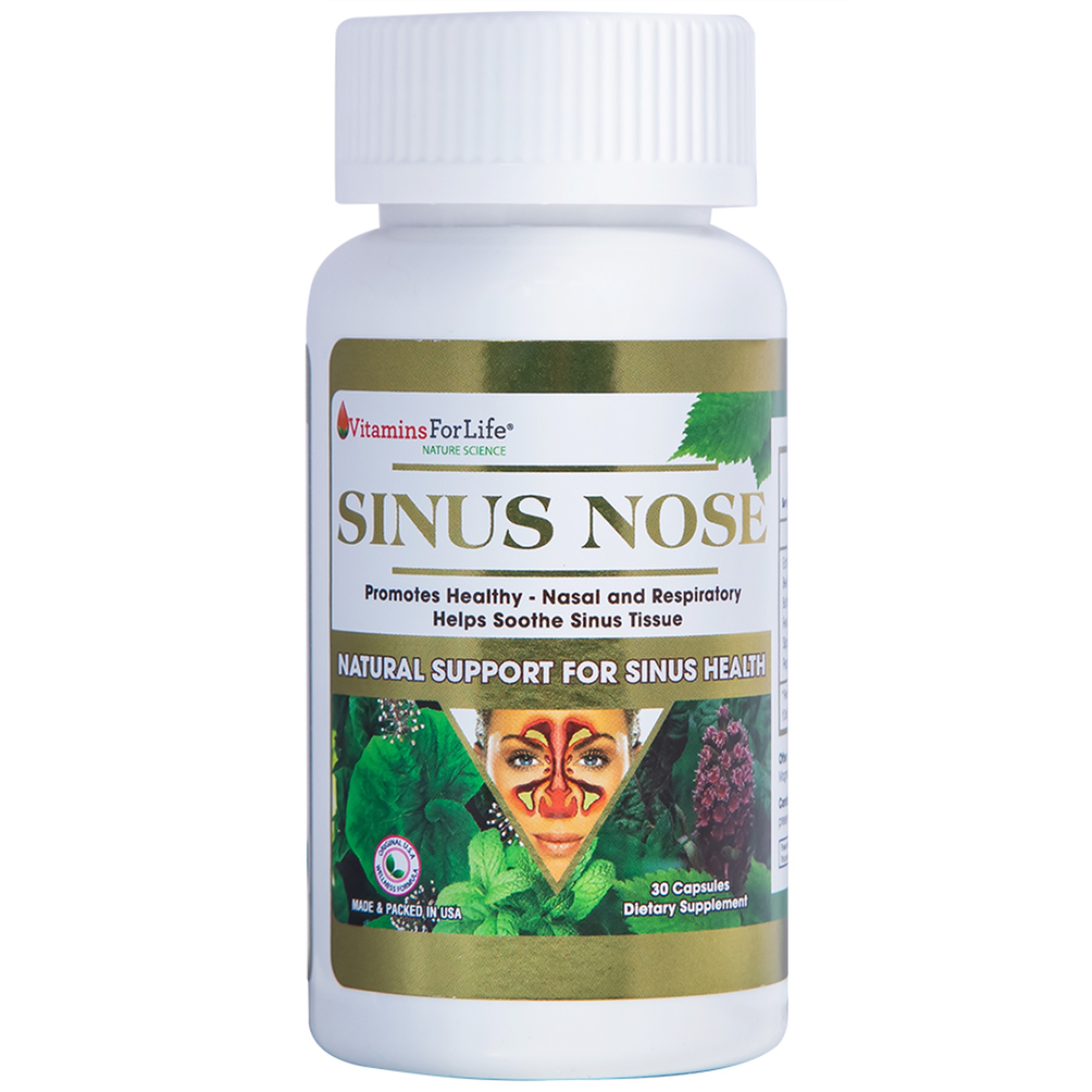 Viên uống Sinus Nose Vitamins For Life hỗ trợ tăng cường sức khỏe đường hô hấp (30 viên)