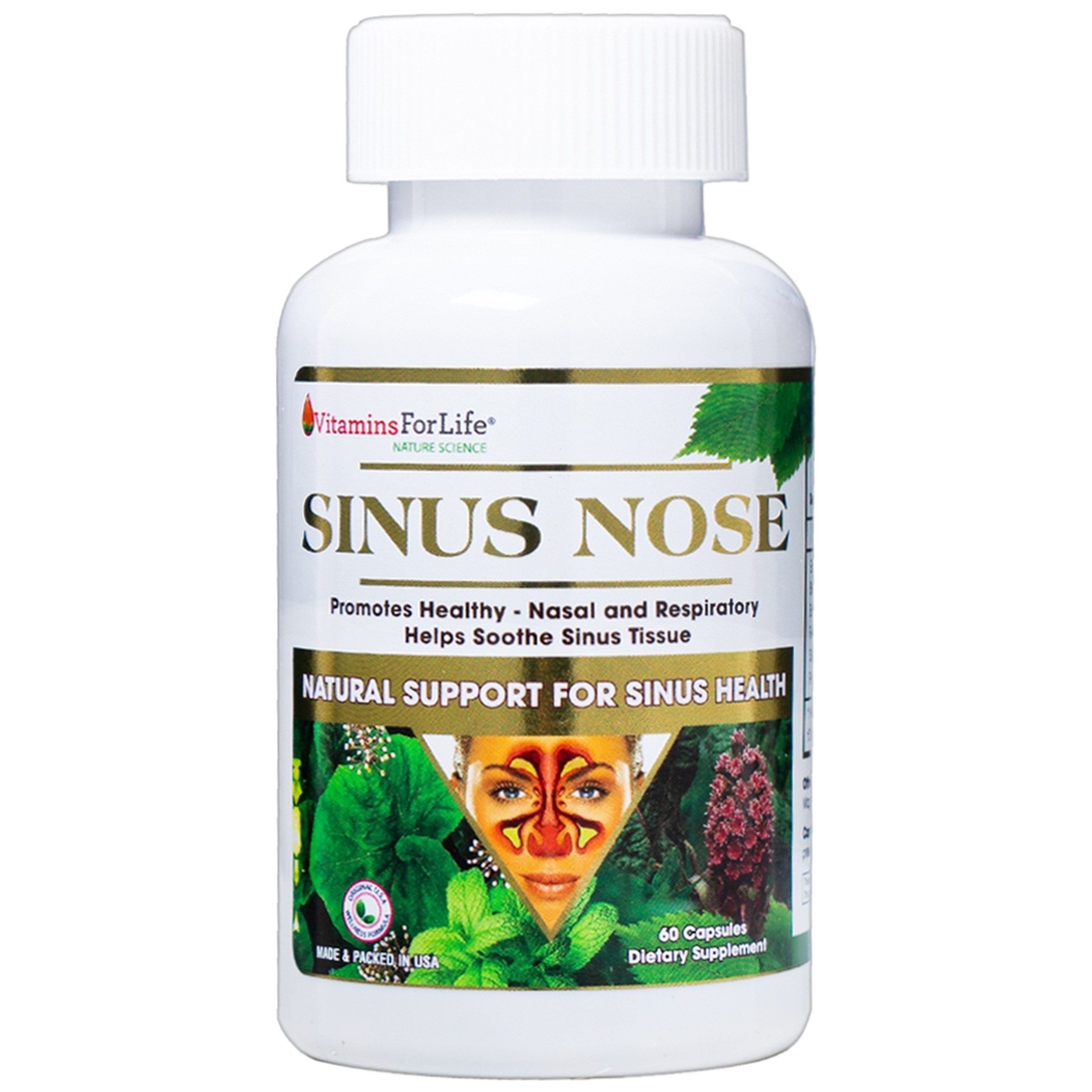 Viên uống Sinus Nose Vitamins For Life hỗ trợ tăng cường sức khỏe đường hô hấp (60 viên)