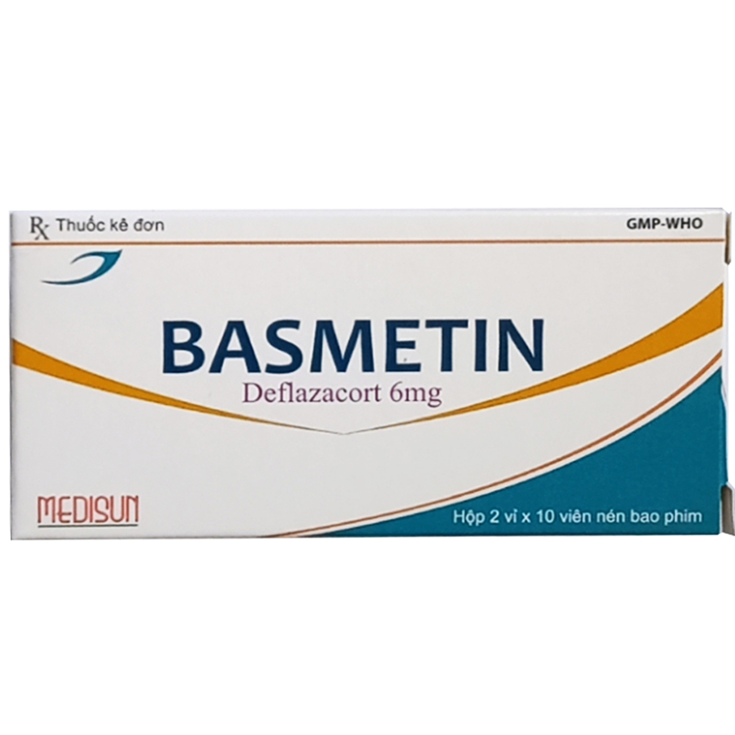 Thuốc Basmetin 6mg Medisun điều trị hen phế quản, viêm khớp dạng thấp (2 vỉ x 10 viên)