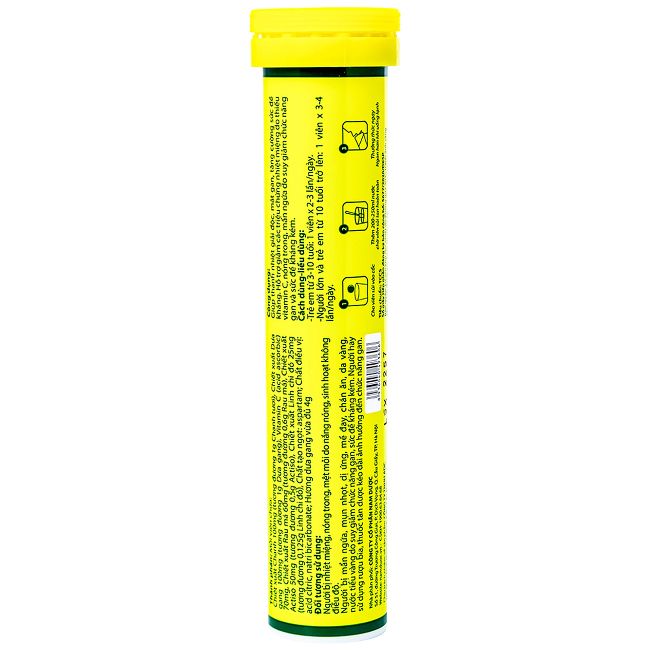 Viên sủi Thanh Nhiệt Livecool Nam Dược hương dưa gang giải độc, mát gan, tăng cường sức đề kháng (16 viên)