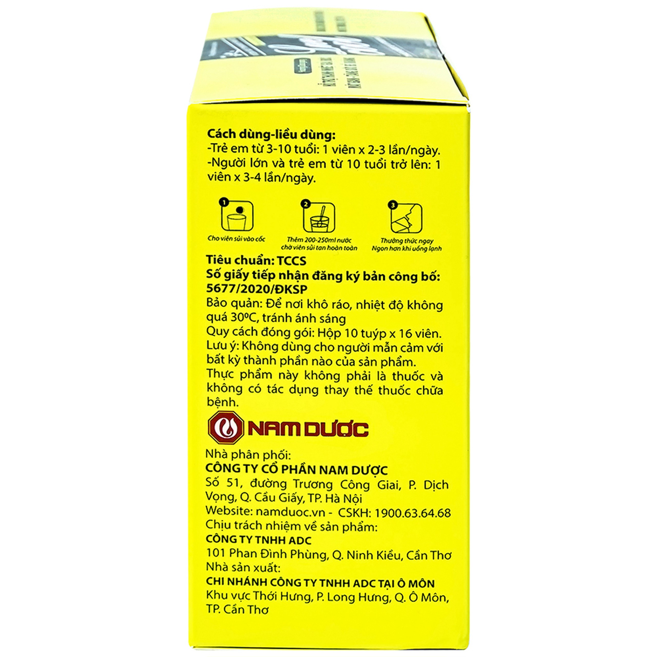 Viên sủi Thanh Nhiệt Livecool Nam Dược hương dưa gang giải độc, mát gan, tăng cường sức đề kháng (16 viên)