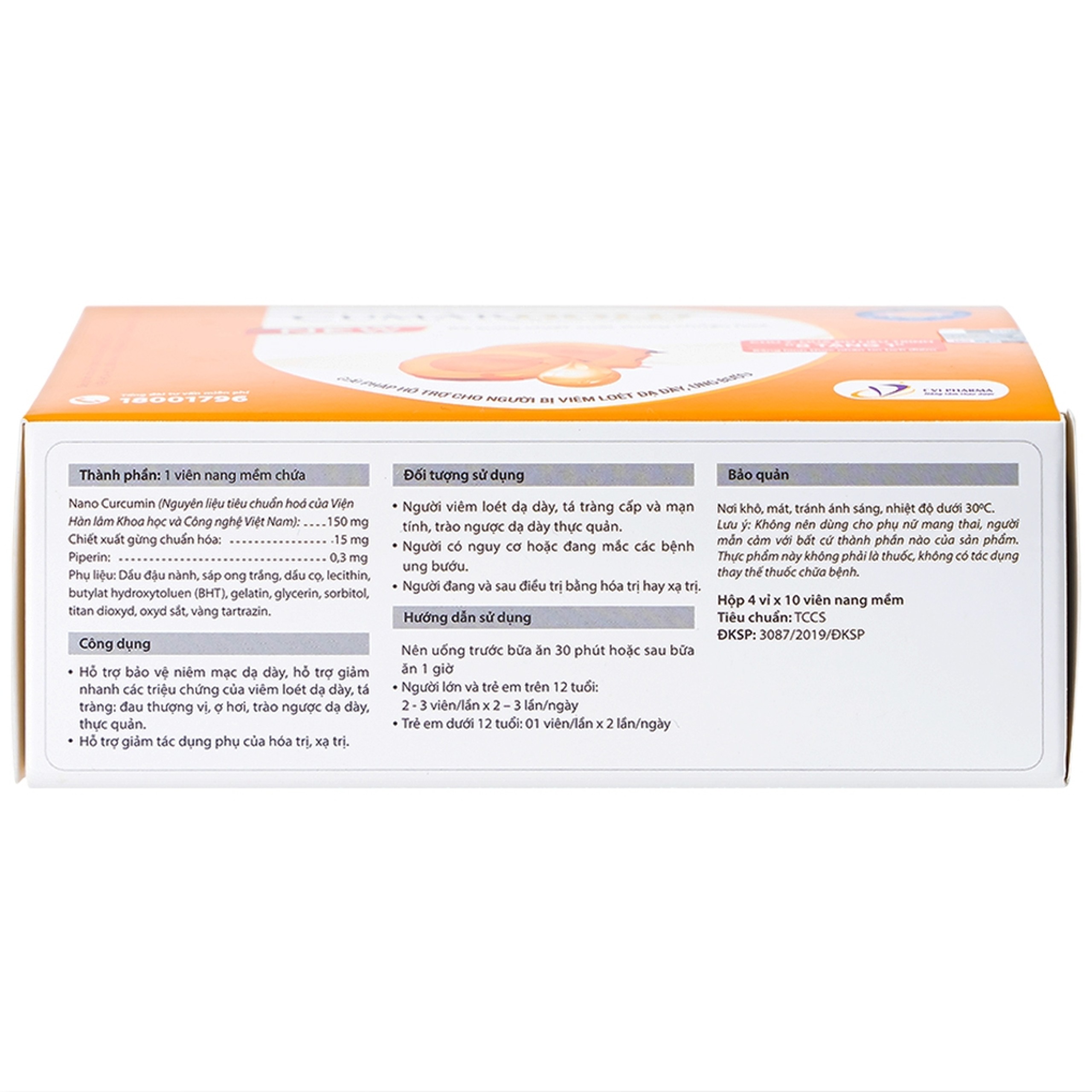 Viên hỗ trợ bảo vệ niêm mạc dạ dày CumarGold Nano Curcumin New CVI (4 vỉ x 10 viên)