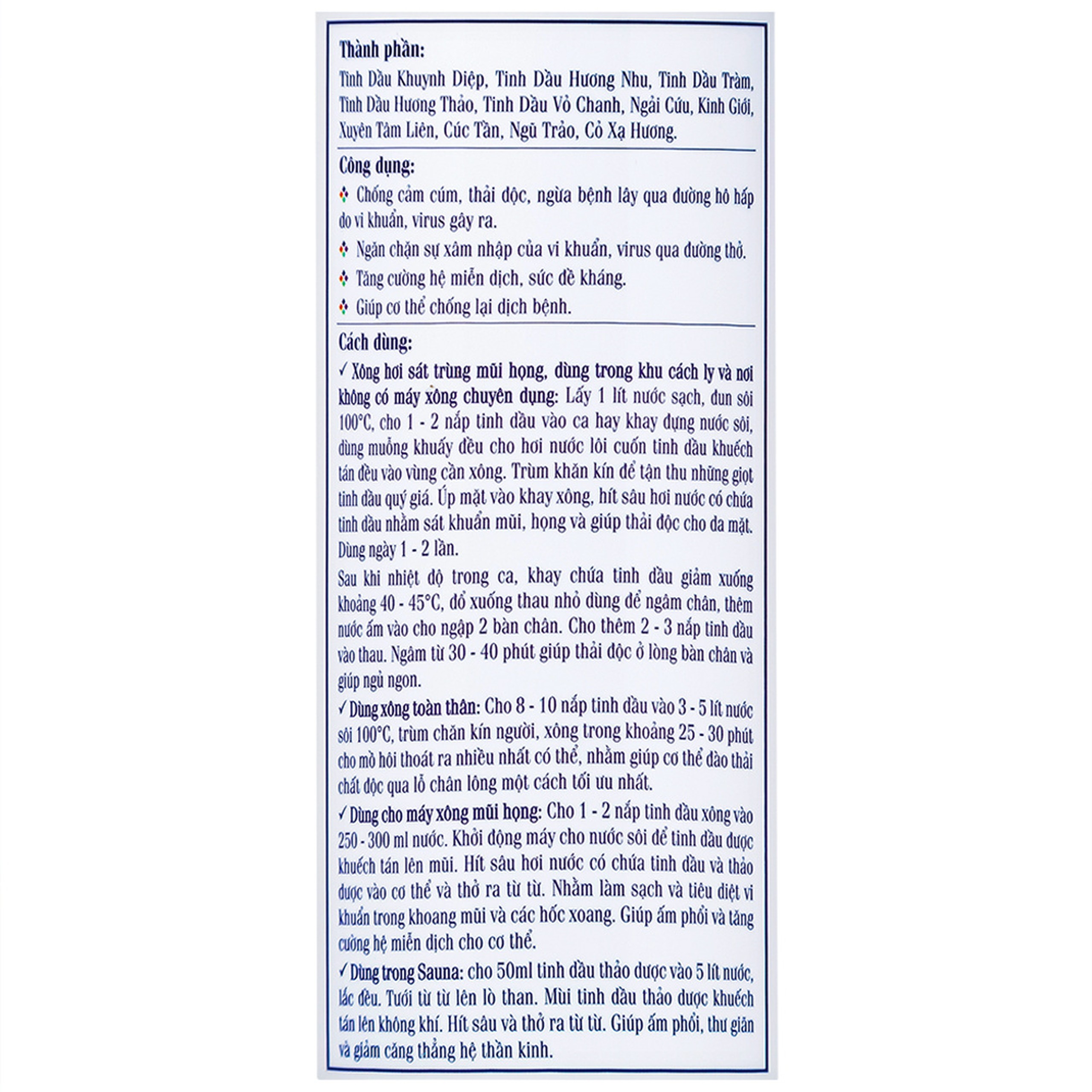 Tinh dầu xông Thảo Nguyên giải cảm, thải độc ngừa bệnh lây qua đường hô hấp (500ml)