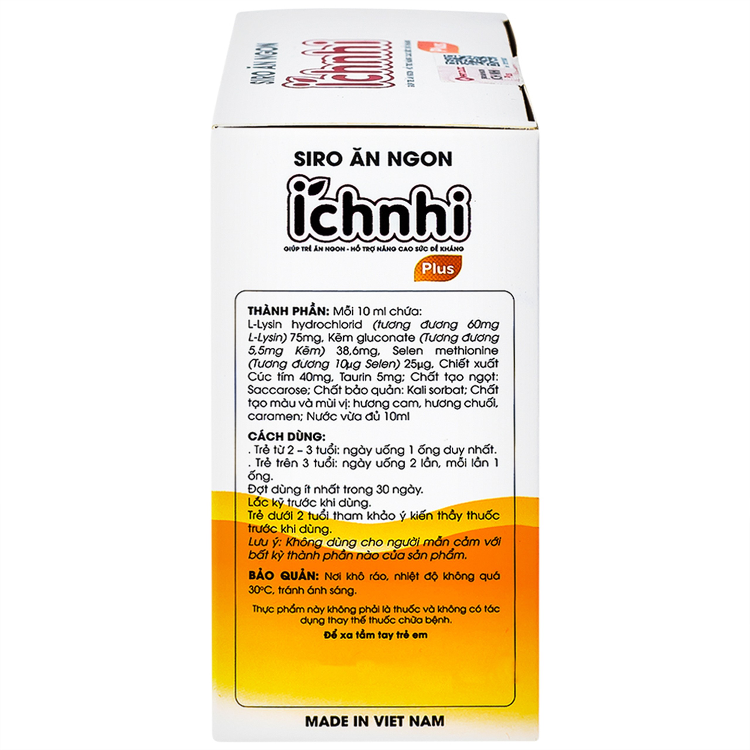 Siro giúp trẻ ăn ngon Ích Nhi Plus Nam Dược (4 vỉ x 5 ống x 10ml)