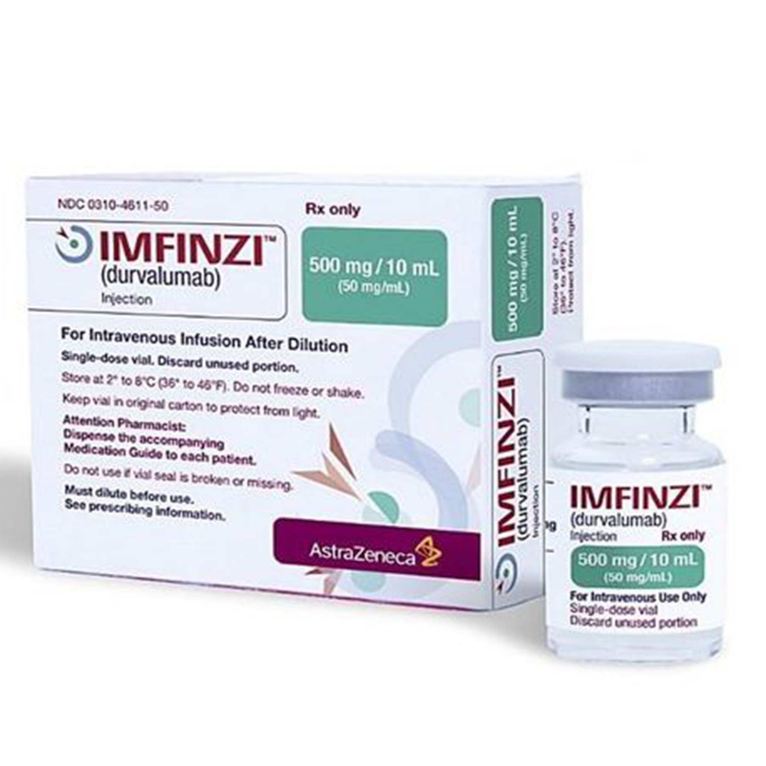 Dung dịch tiêm Imfinzi INJ 500mg/10ml Astrazeneca điều trị ung thư biểu mô đường niệu, ung thư phổi (10ml)