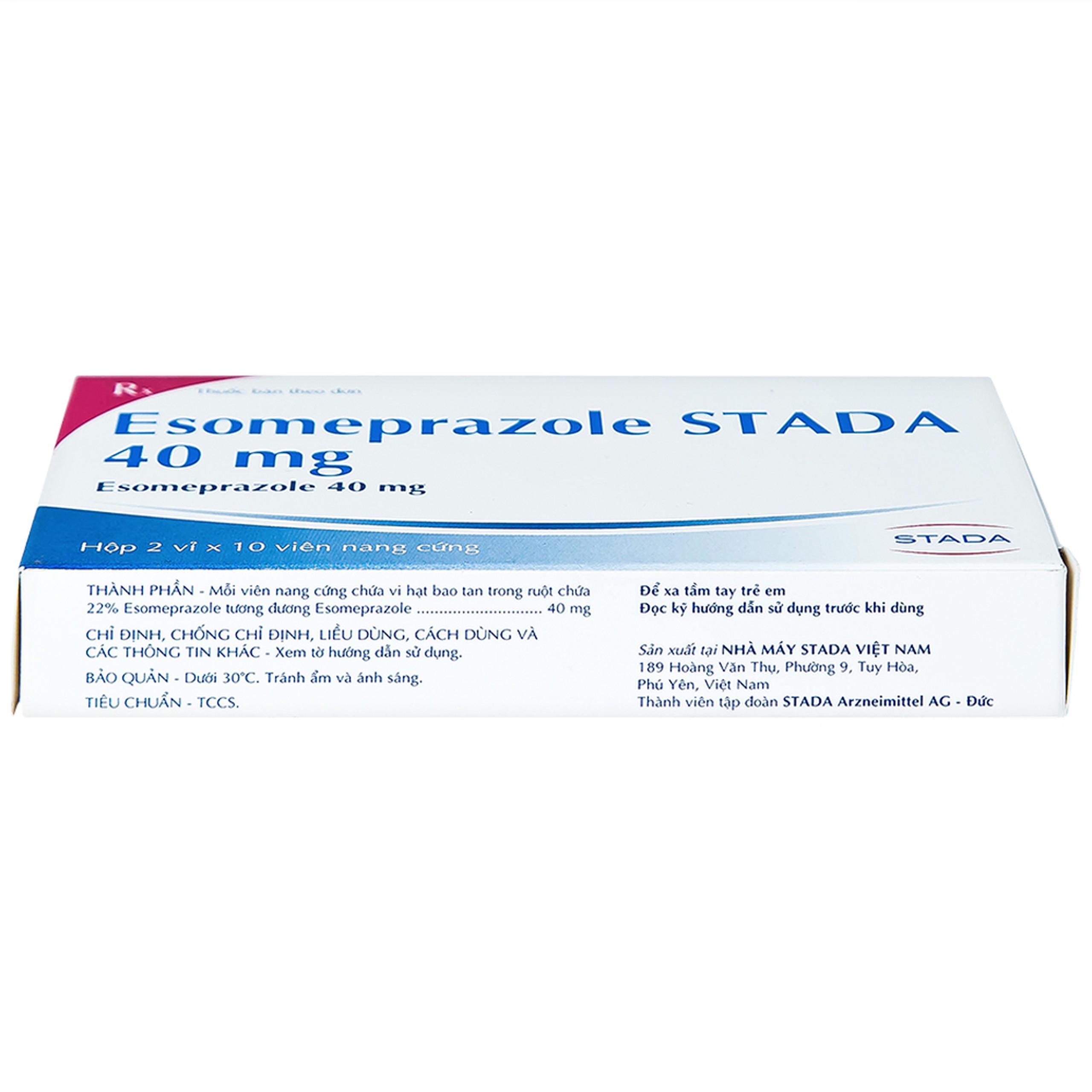 Thuốc Esomeprazole Stada 40mg điều trị trào ngược dạ dày, thực quản (2 vỉ x 10 viên)