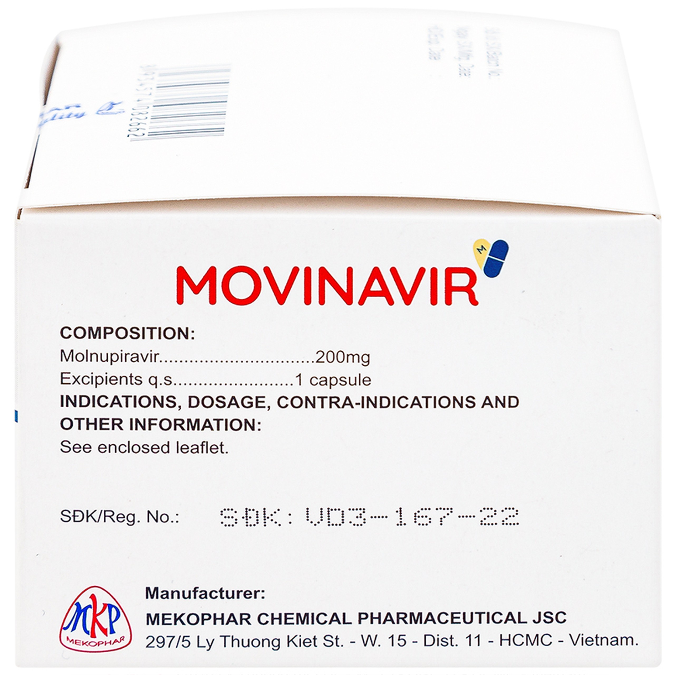 Thuốc Movinavir 200mg Mekophar điều trị Covid-19 mức độ nhẹ đến trung bình (10 vỉ x 10 viên)