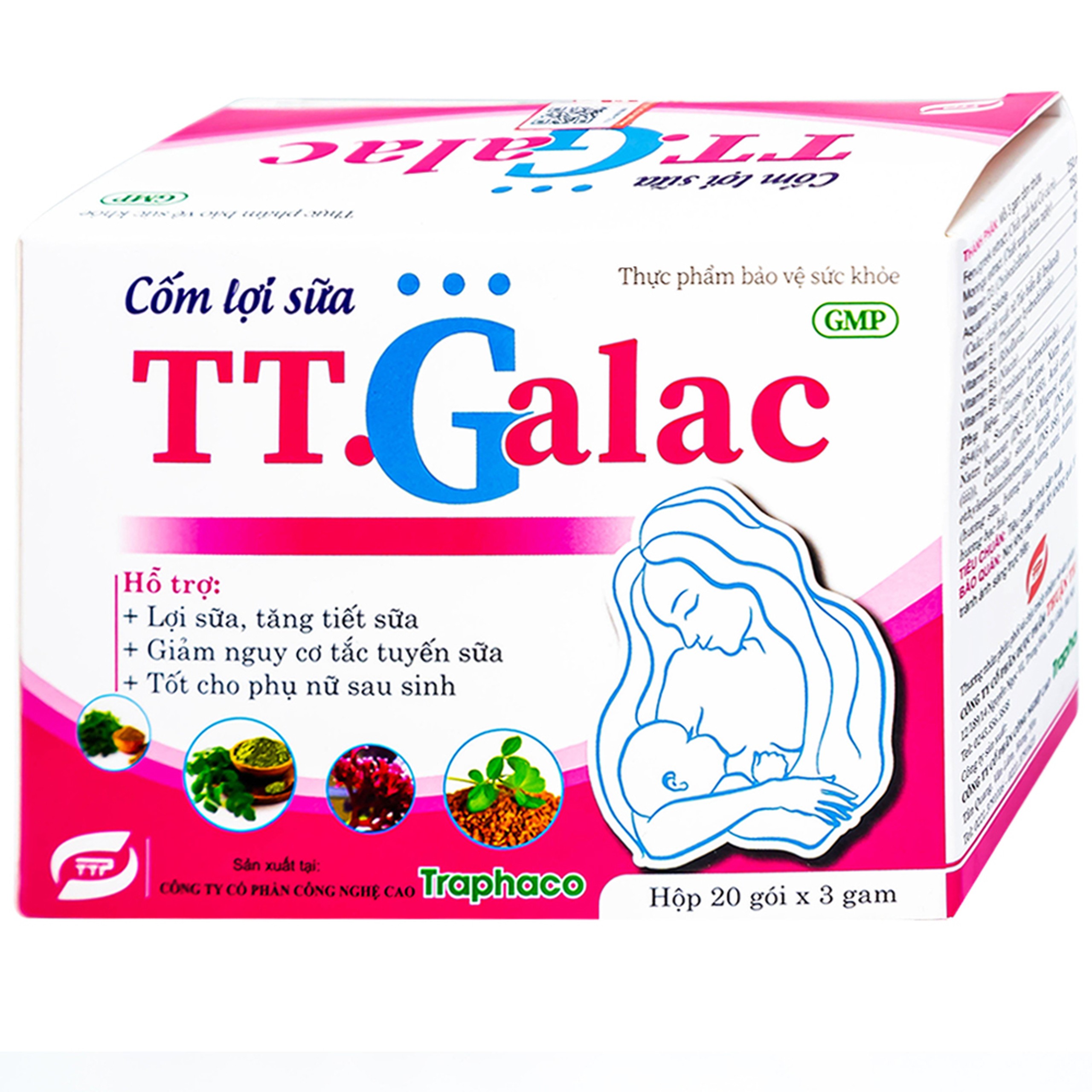 Cốm lợi sữa hỗ trợ lợi sữa, tăng tiết sữa cho phụ nữ sau sinh TT.Galac Traphaco (20 gói x 3g)