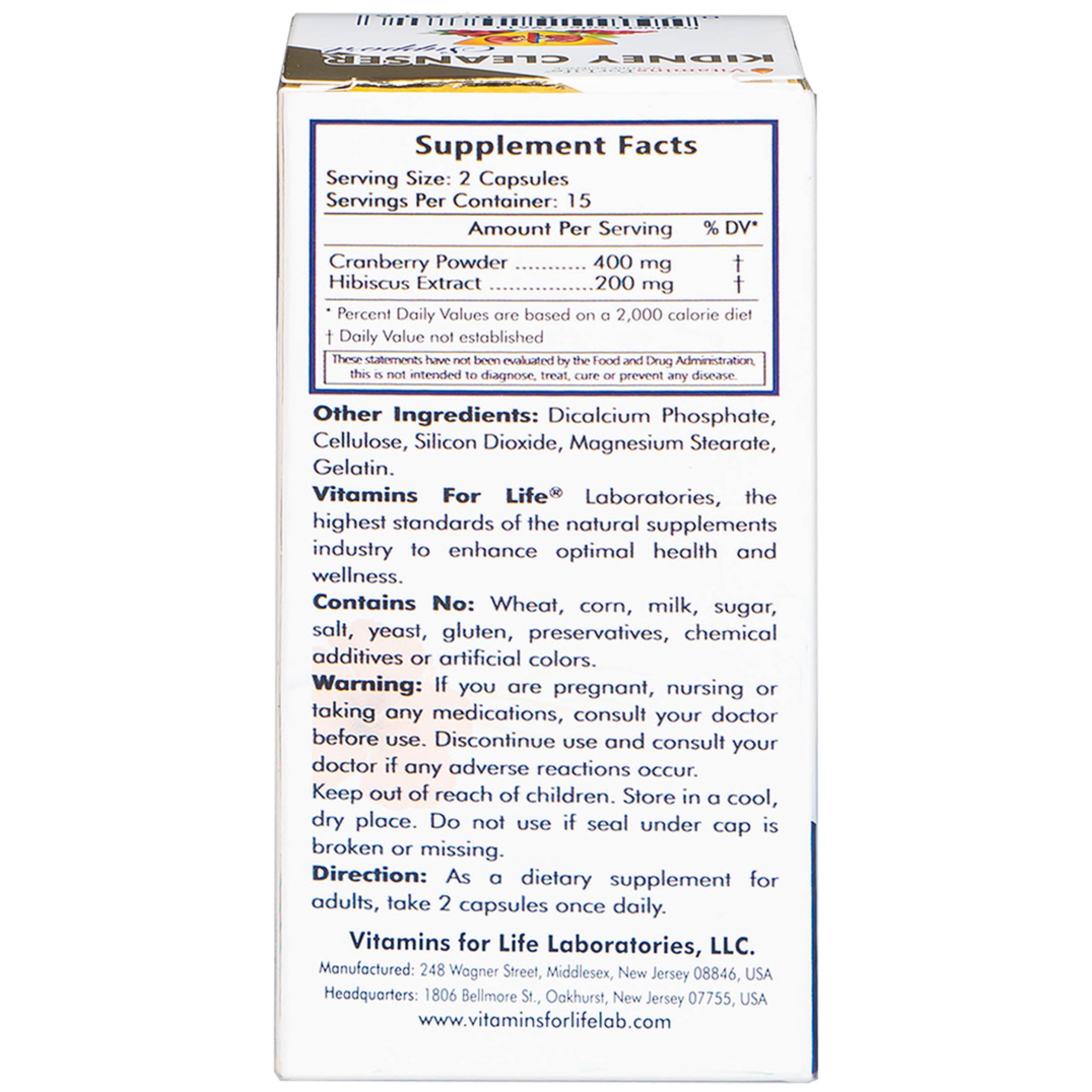 Viên uống bổ thận, hỗ trợ giảm nguy cơ viêm đường tiết niệu Kidney Cleanser Support Vitamins For Life (30 viên)