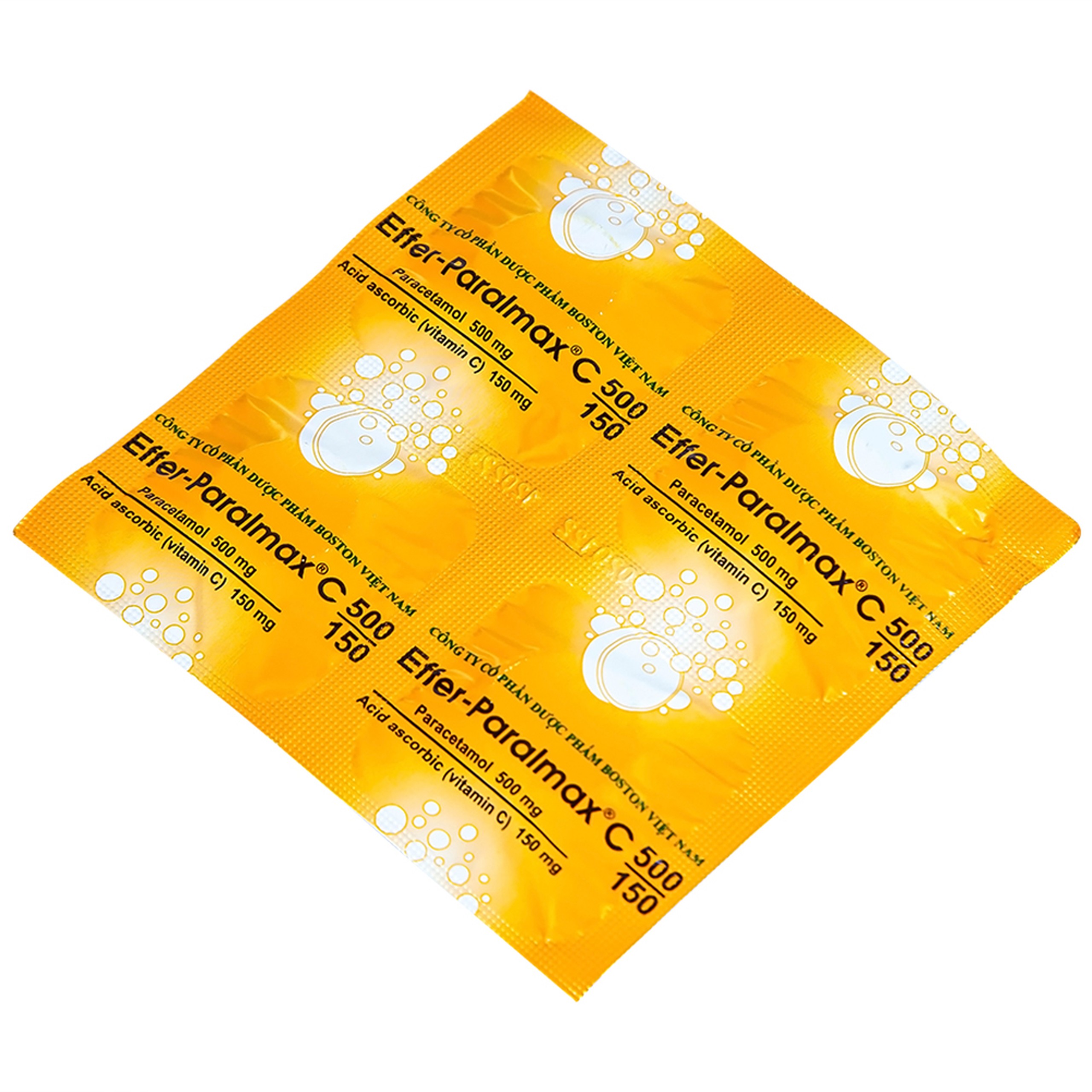 Viên sủi Effer-Paralmax C 500/150 Boston giảm đau, hạ sốt (5 vỉ x 4 viên)