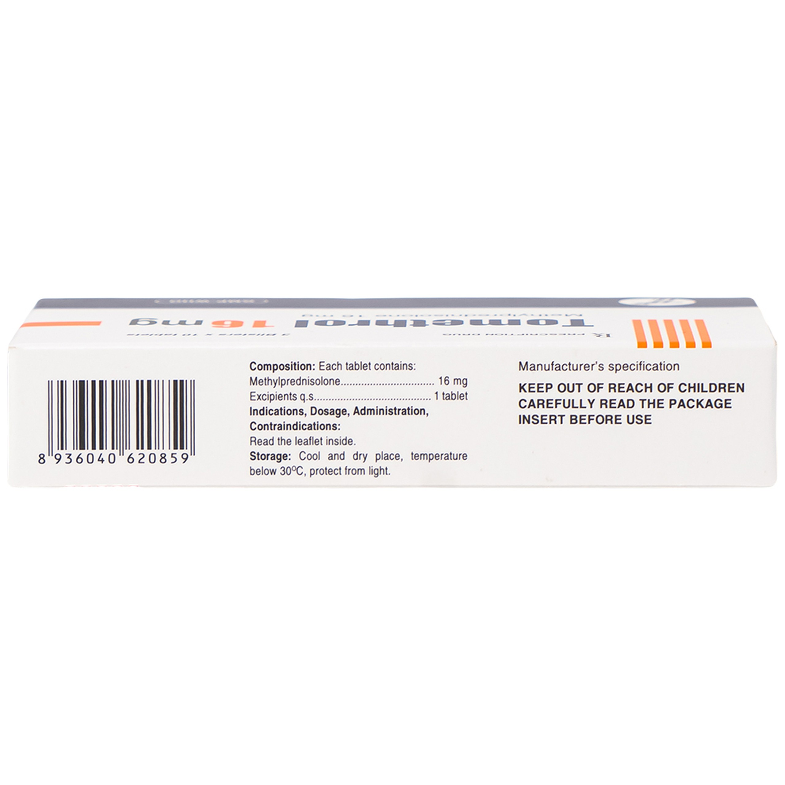 Thuốc Tomethrol 16mg chống viêm, ức chế miễn dịch và chống tế bào tăng sinh ( 3 vỉ x 10 viên)