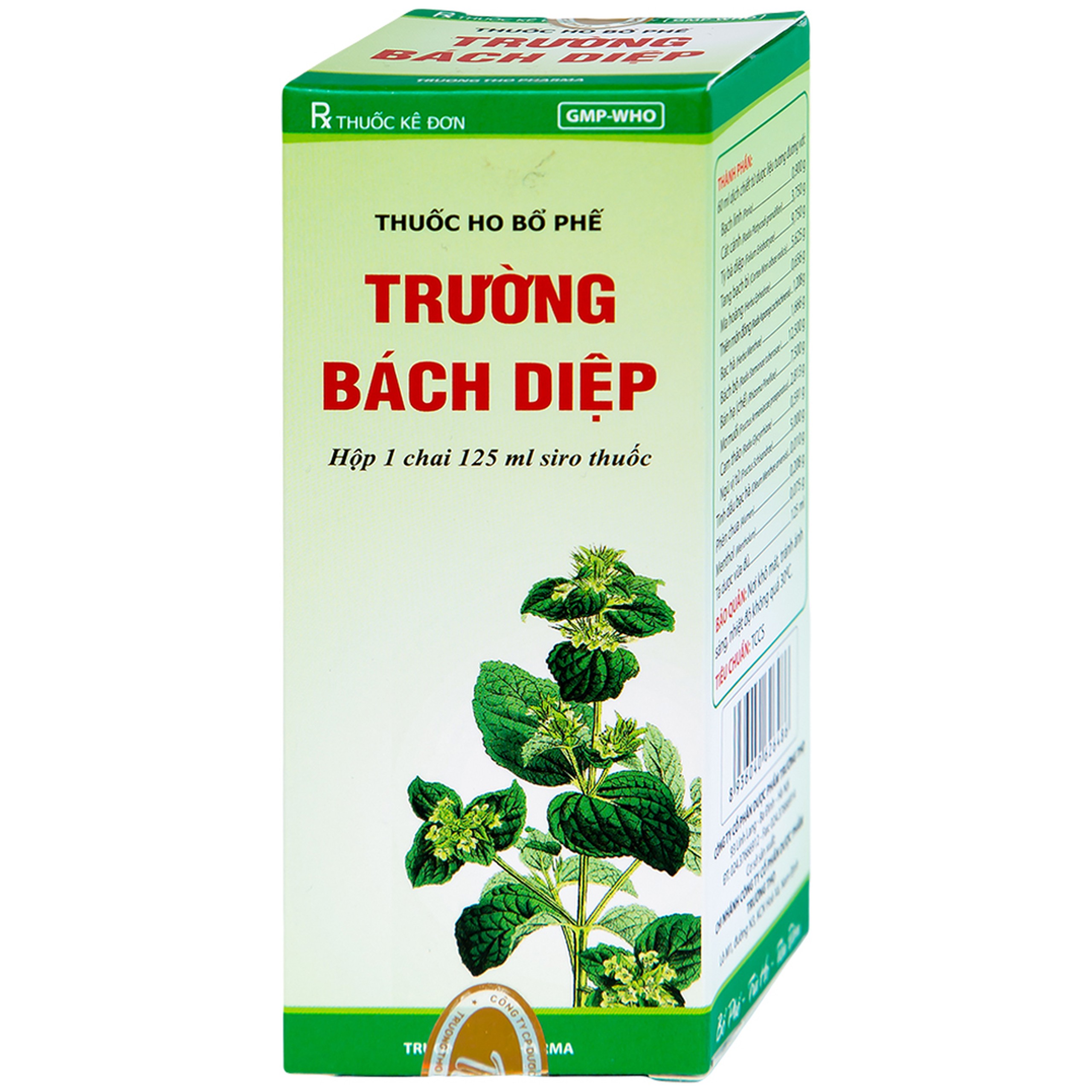 Thuốc ho bổ phế Trường Bạch Diệp Trường Thọ chữa ho tiêu đờm, chuyên trị ho cảm (125ml)