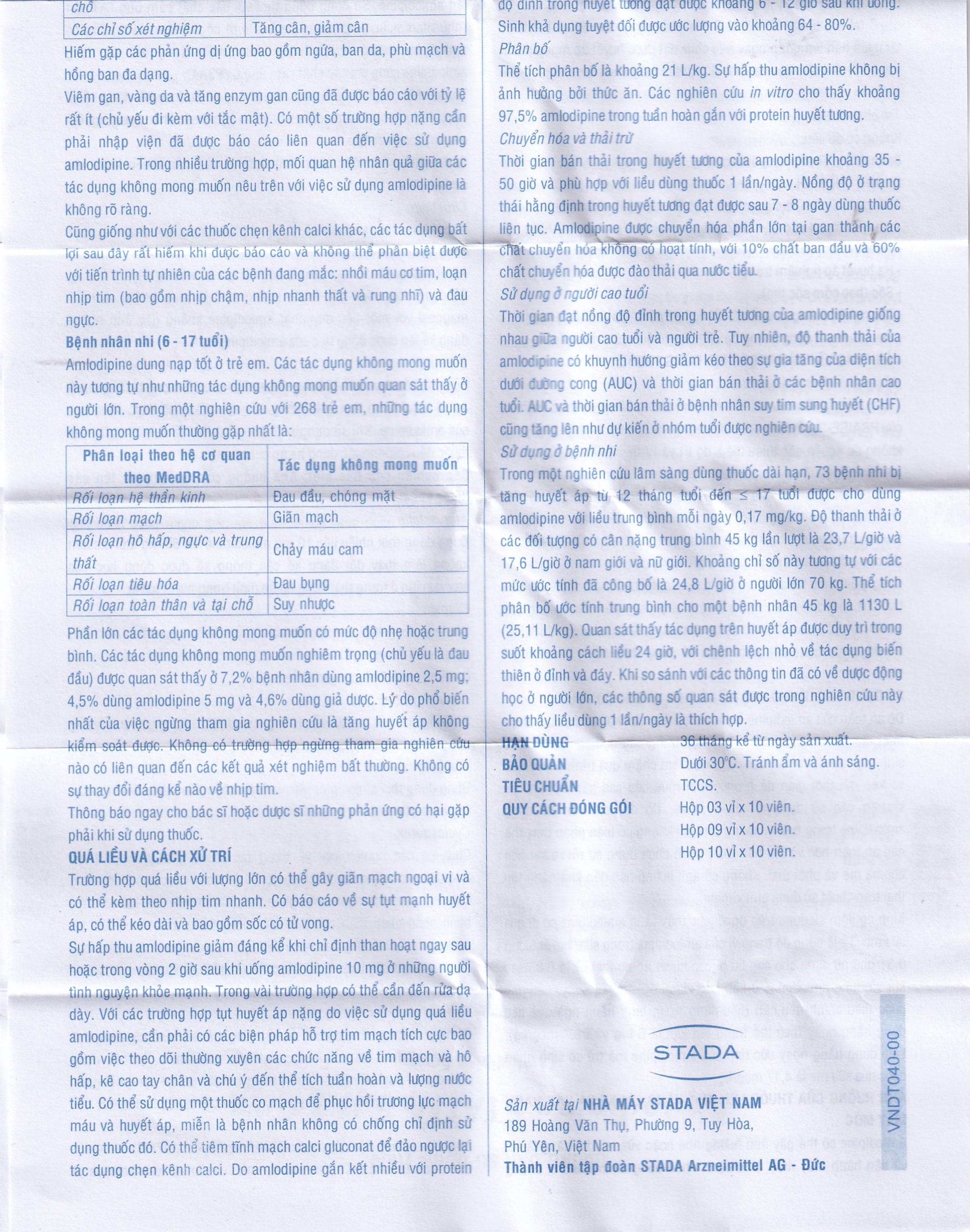 Thuốc Amlodipine Stada 5mg Cap điều trị tăng huyết áp, đau thắt ngực (3 vỉ x 10 viên)