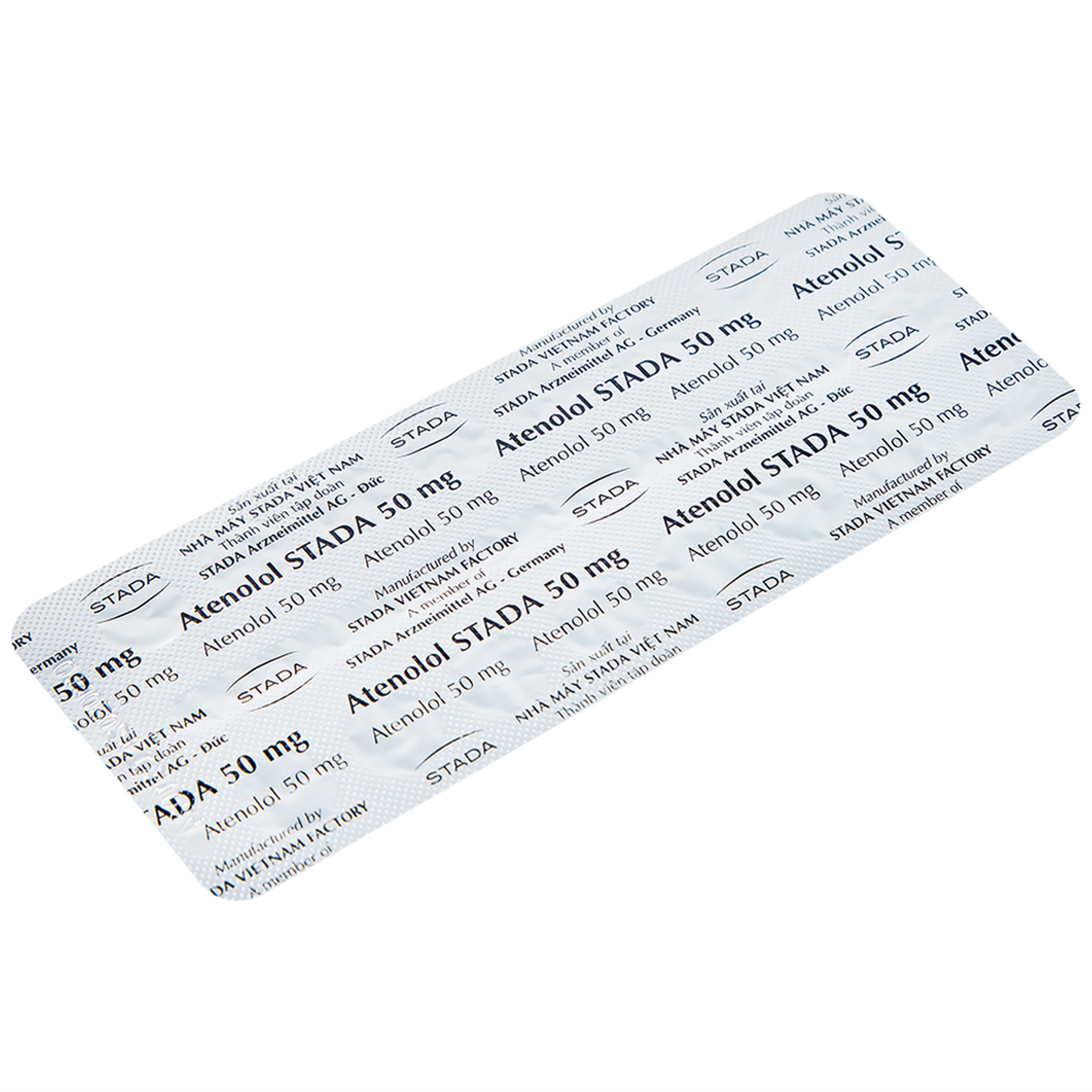Thuốc Atenolol Stada 50mg điều trị tăng huyết áp, đau thắt ngực (2 vỉ x 15 viên)
