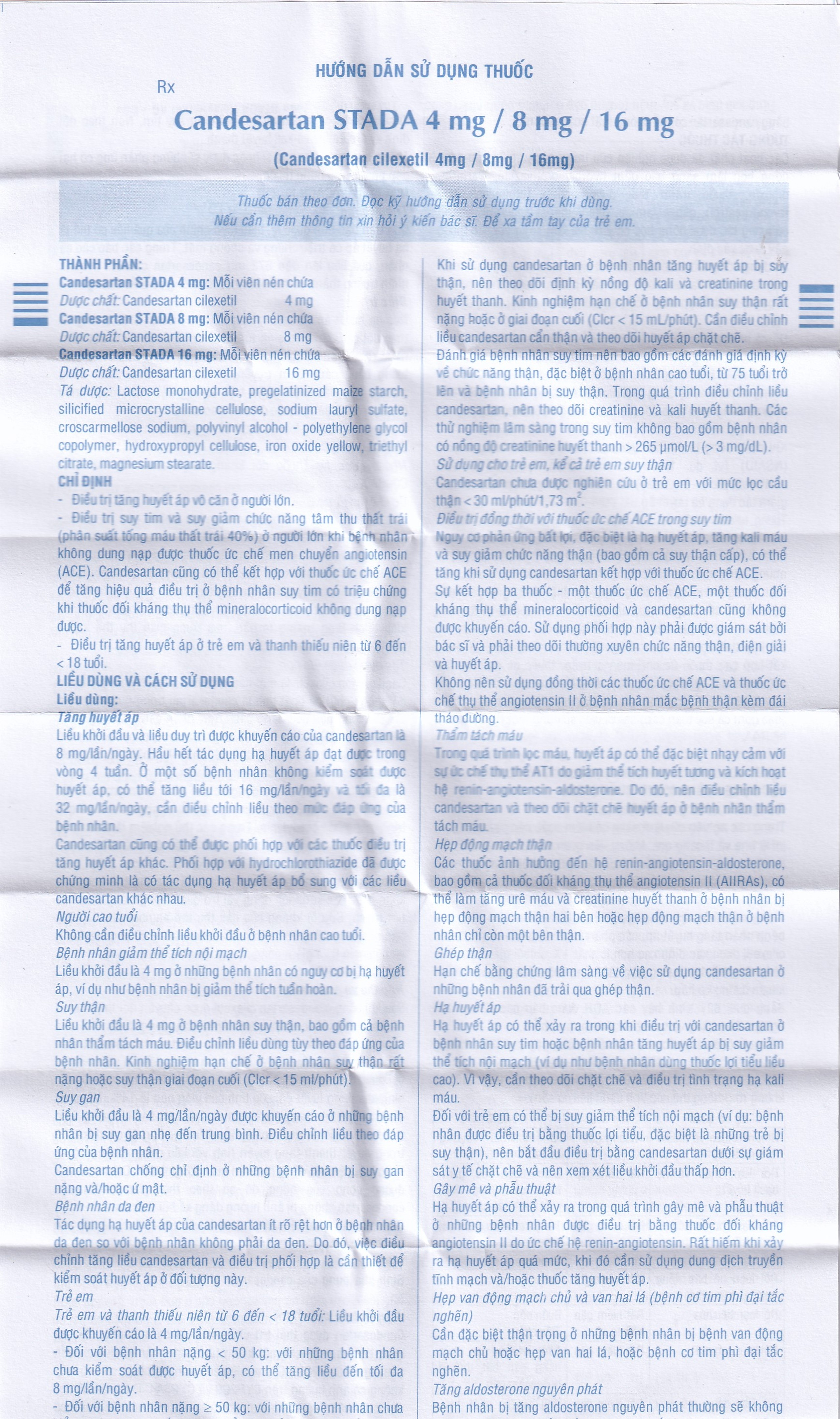 Thuốc Candesartan Stada 16mg điều trị tăng huyết áp vô căn, suy tim (2 vỉ x 14 viên)