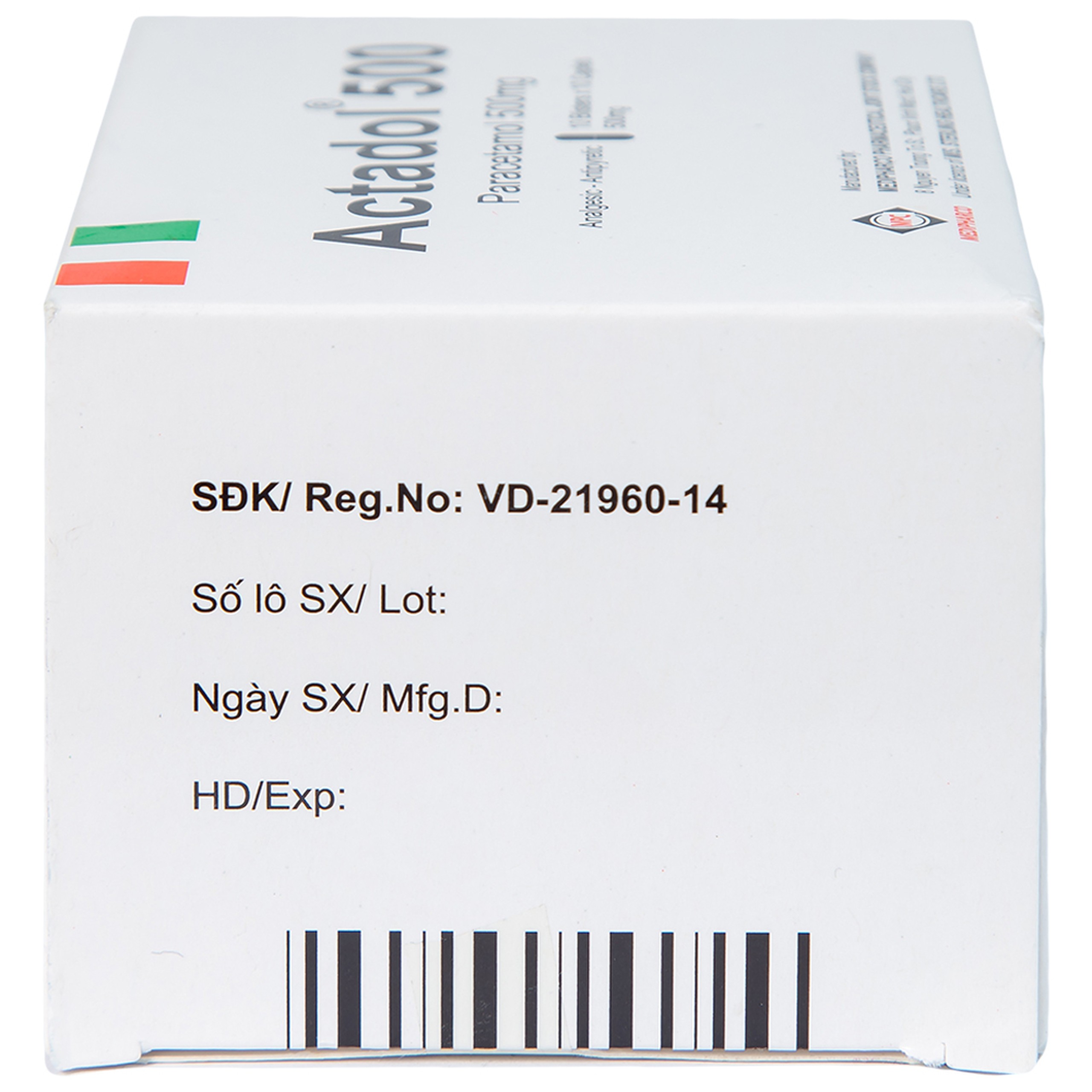 Thuốc Actadol 500 Medipharco điều trị các chứng đau và sốt từ nhẹ đến vừa (10 vỉ x 10 viên)