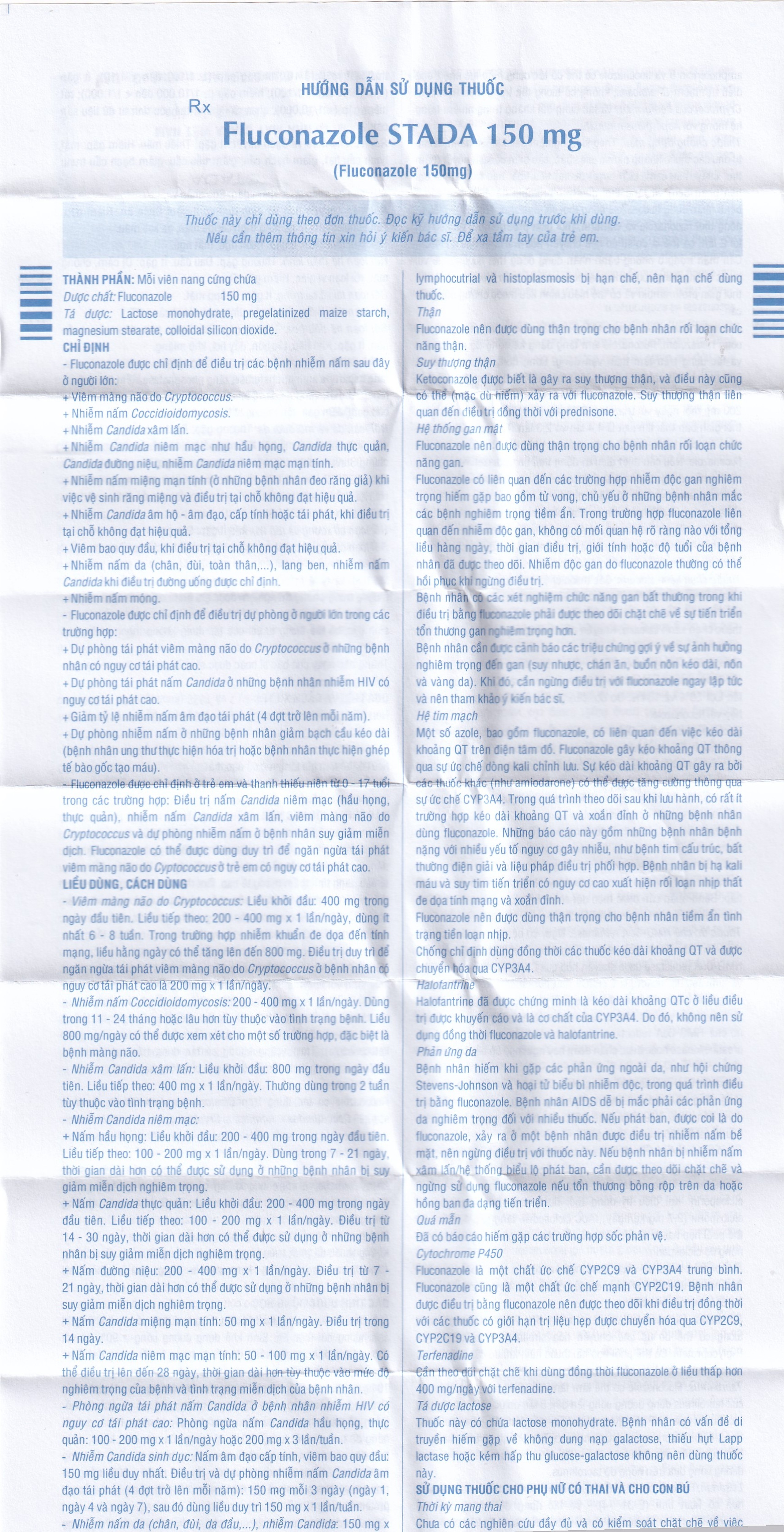 Thuốc Fluconazole Stada 150mg điều trị nhiễm nấm (1 vỉ x 1 viên)