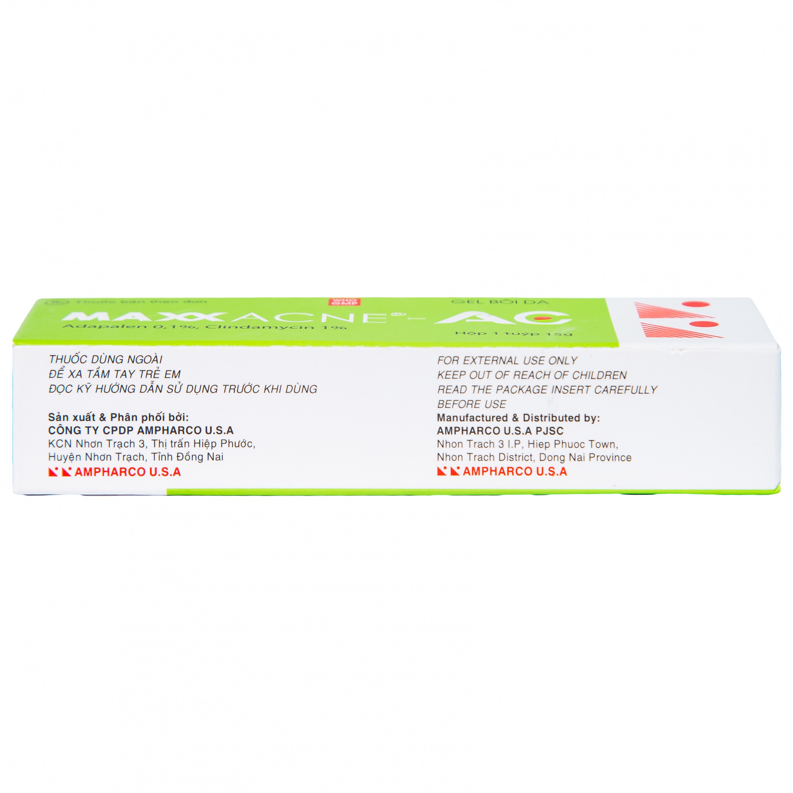 Gel bôi da Maxx Acne-AC Ampharco U.S.A điều trị mụn trứng cá (15g)
