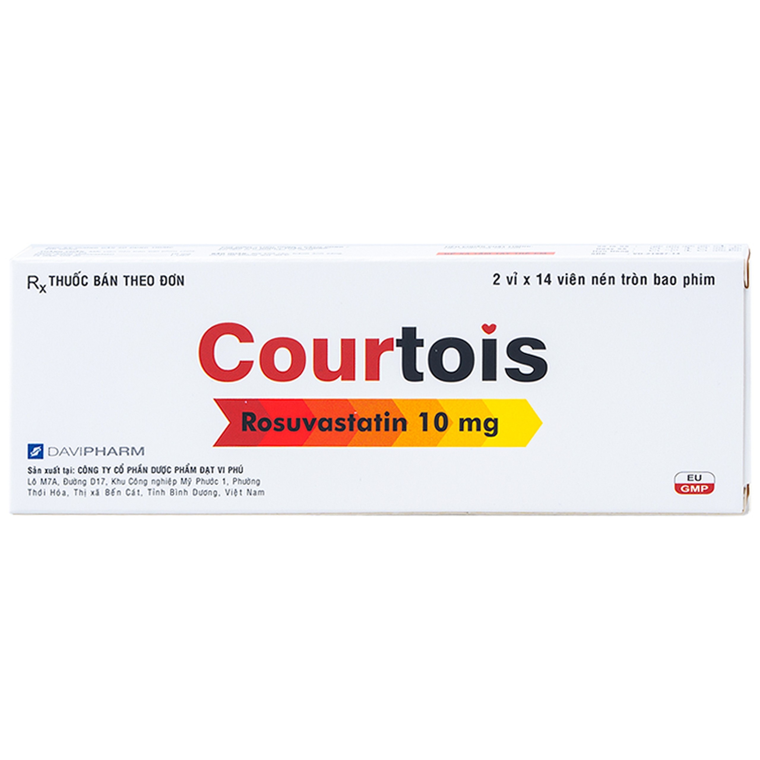 Thuốc Courtois 10mg Davipharm dùng để làm giảm LDL-cholesterol (2 vỉ x 14 viên)