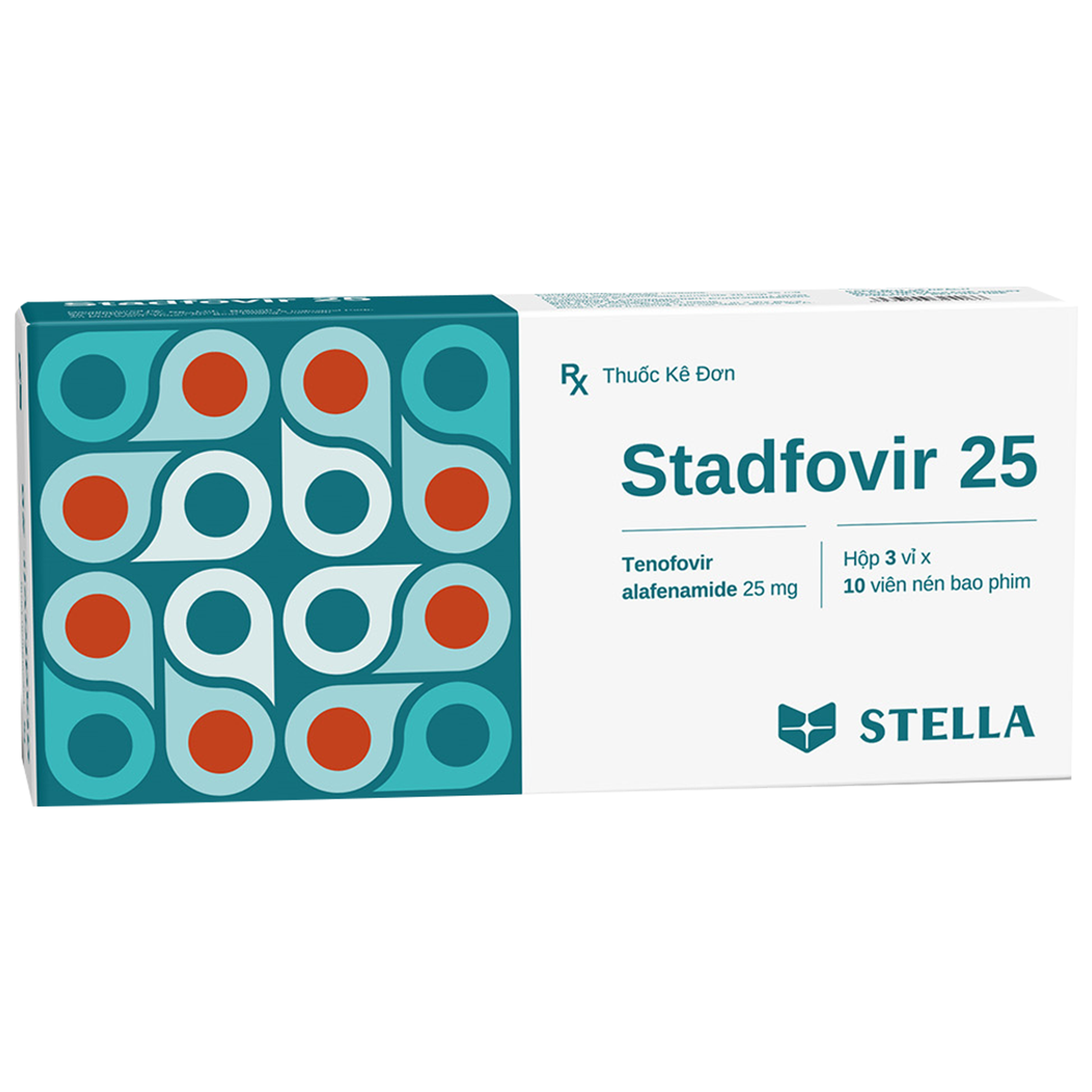 Thuốc Stadfovir 25 Stella Pharm điều trị viêm gan B mạn tính (3 vỉ x 10 viên)