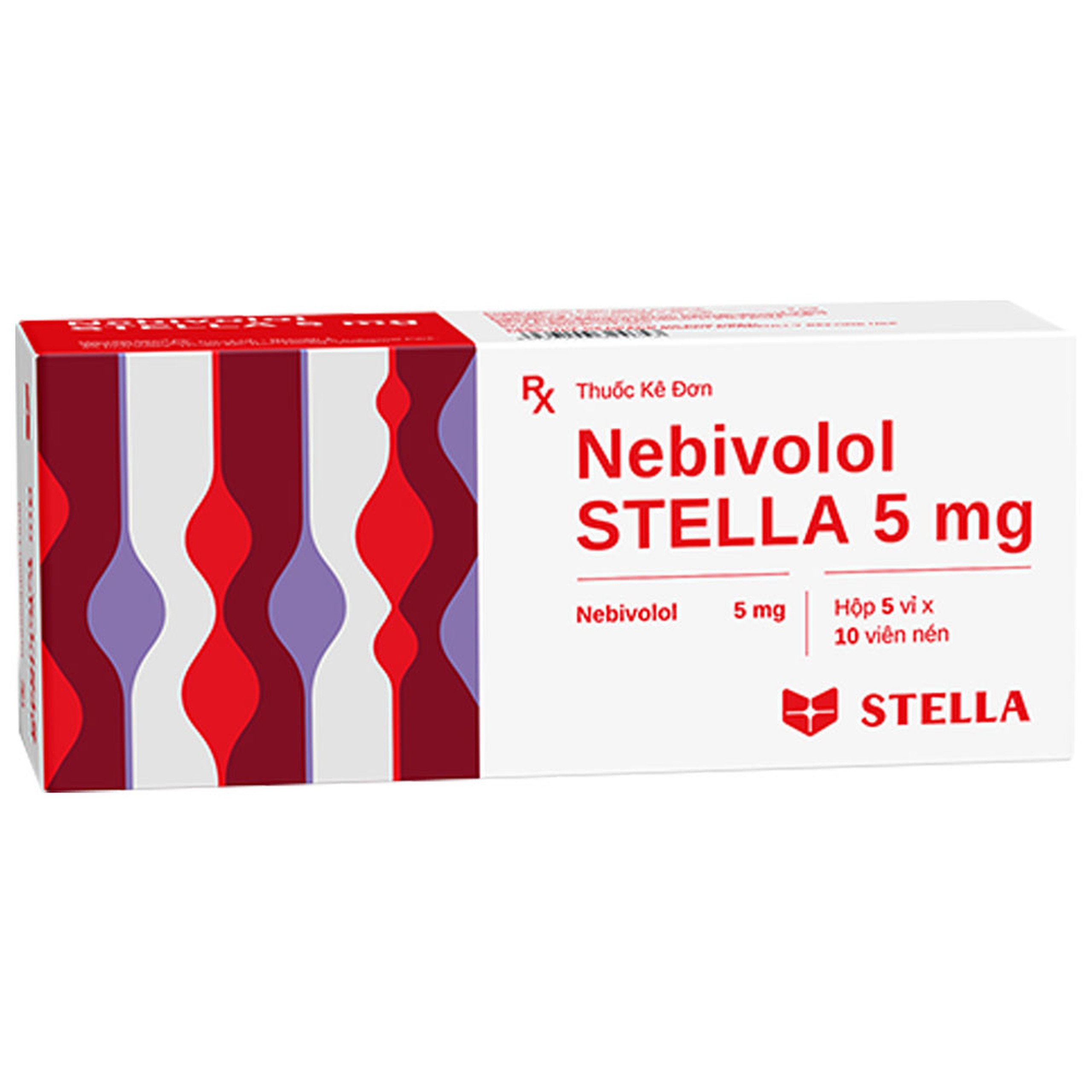 Thuốc Nebivolol 5mg Stella Pharm điều trị tăng huyết áp (5 vỉ x 10 viên)
