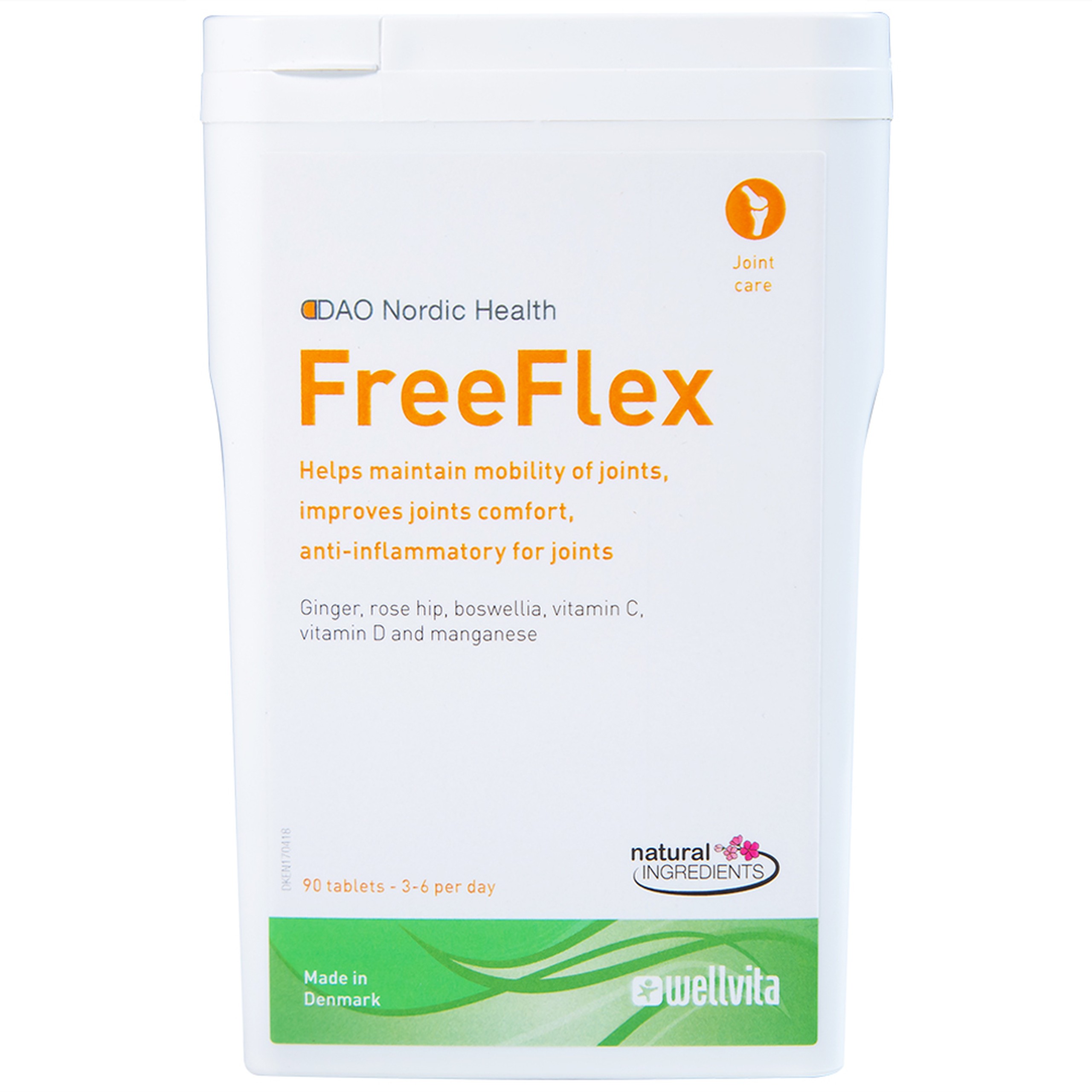 Viên uống Free Flex DAO Nordic Health hỗ trợ hạn chế thoái hóa khớp, chống viêm ở khớp (90 viên)