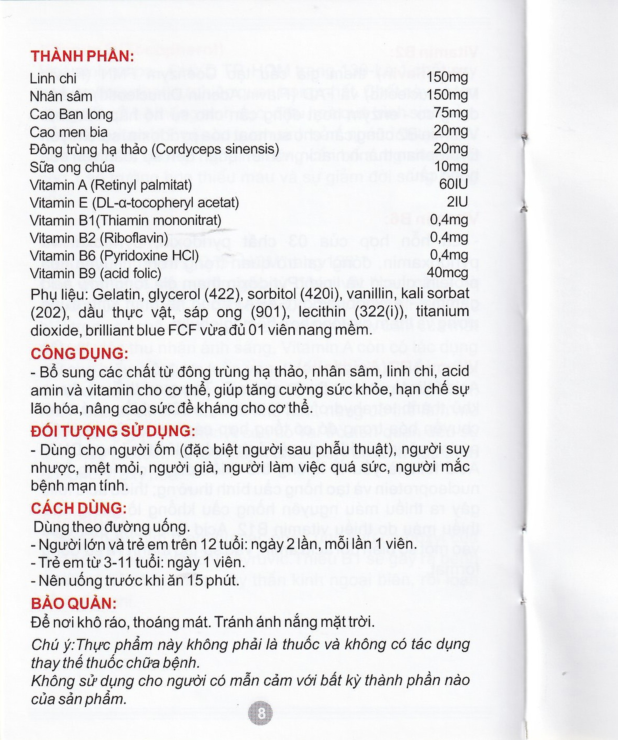 Viên uống Sâm - Đông Trùng Hạ Thảo Kotimogin tăng cường sức khỏe (20 vỉ x 3 viên)