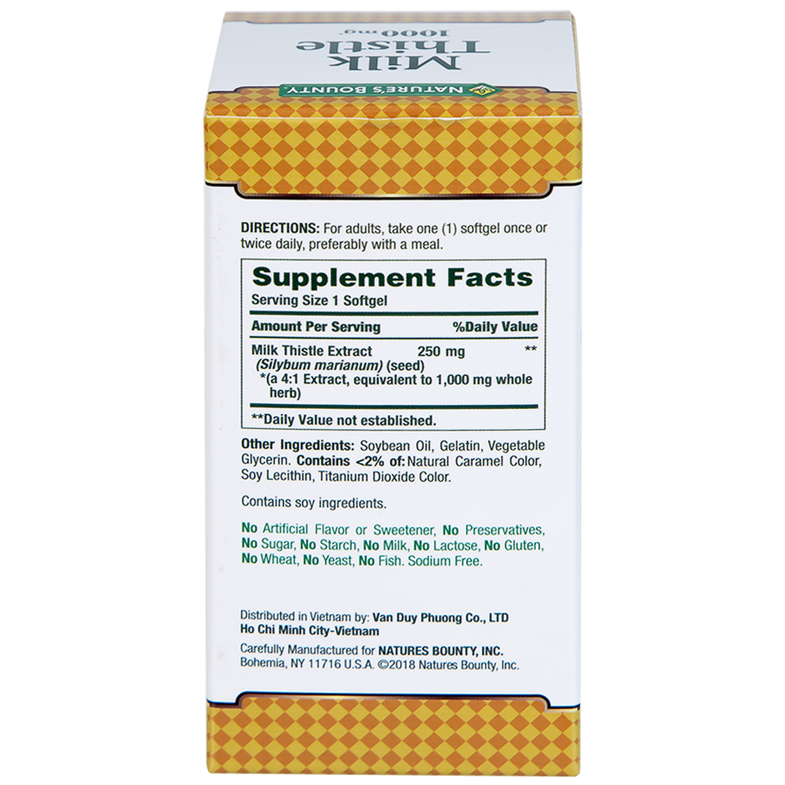 Viên uống Milk Thistle Nature's Bounty hỗ trợ tăng cường chức năng gan, bảo vệ gan (50 viên)