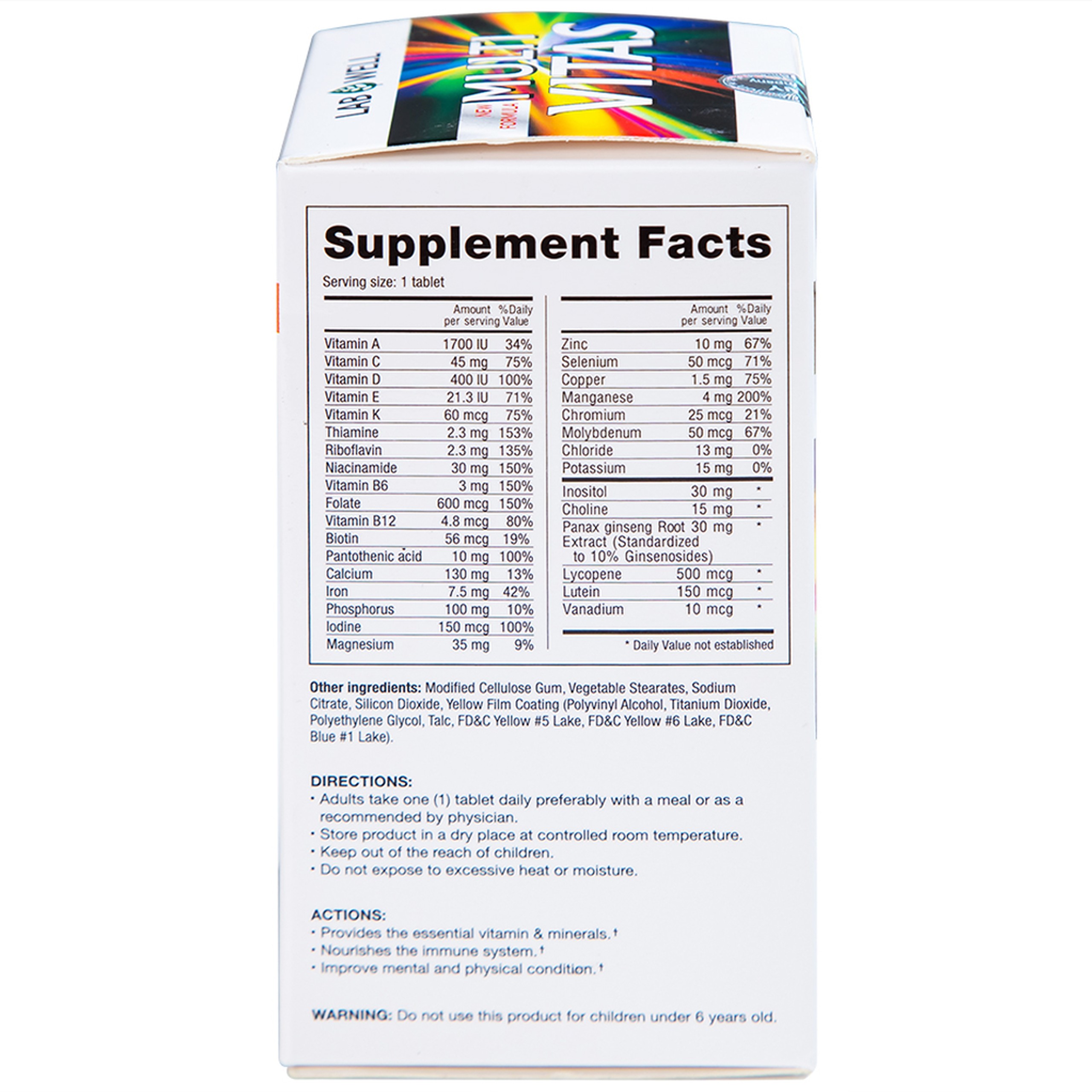 Viên uống bổ sung vitamin và khoáng chất cho cơ thể Multi Vitas Lab Well (60 viên)