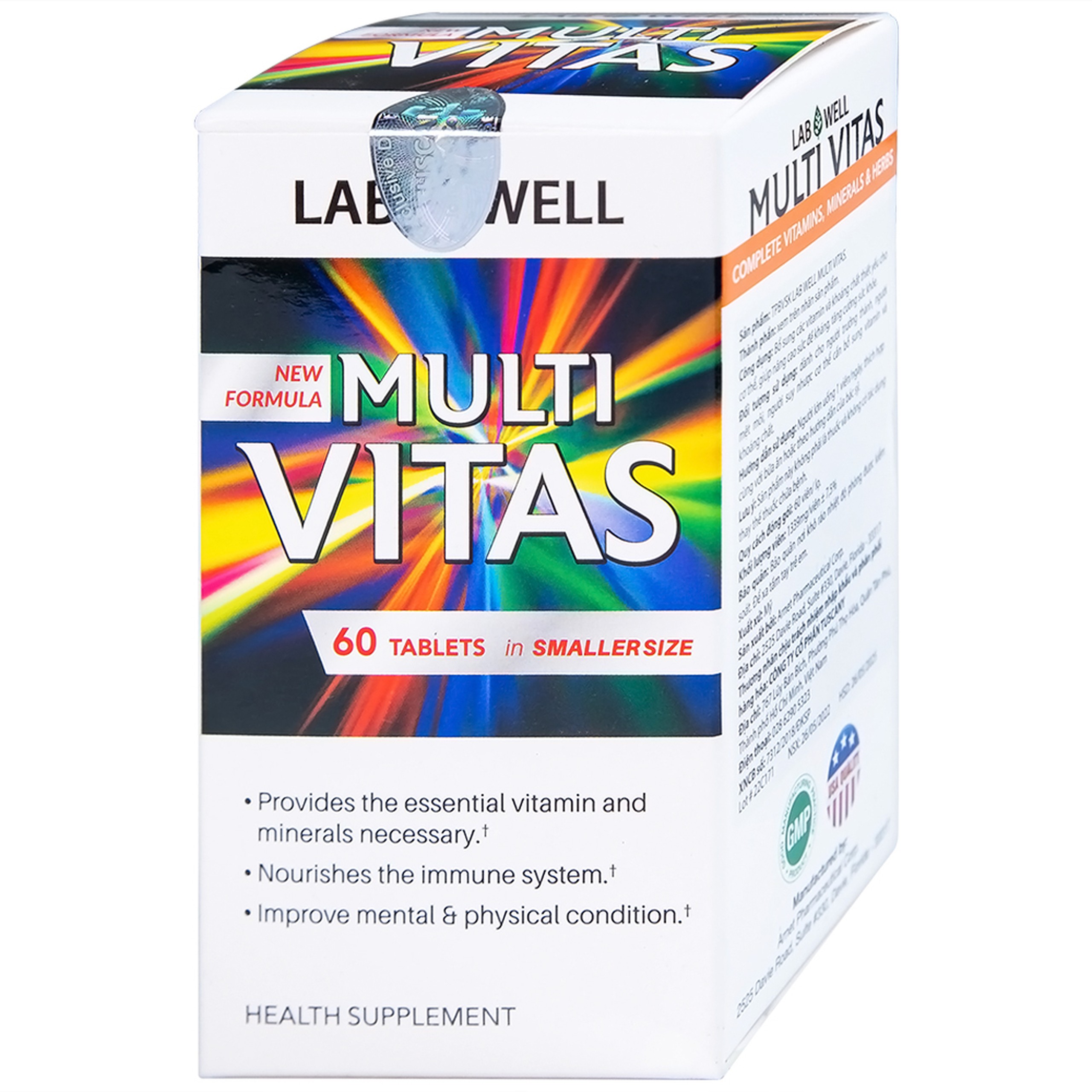Viên uống bổ sung vitamin và khoáng chất cho cơ thể Multi Vitas Lab Well (60 viên)