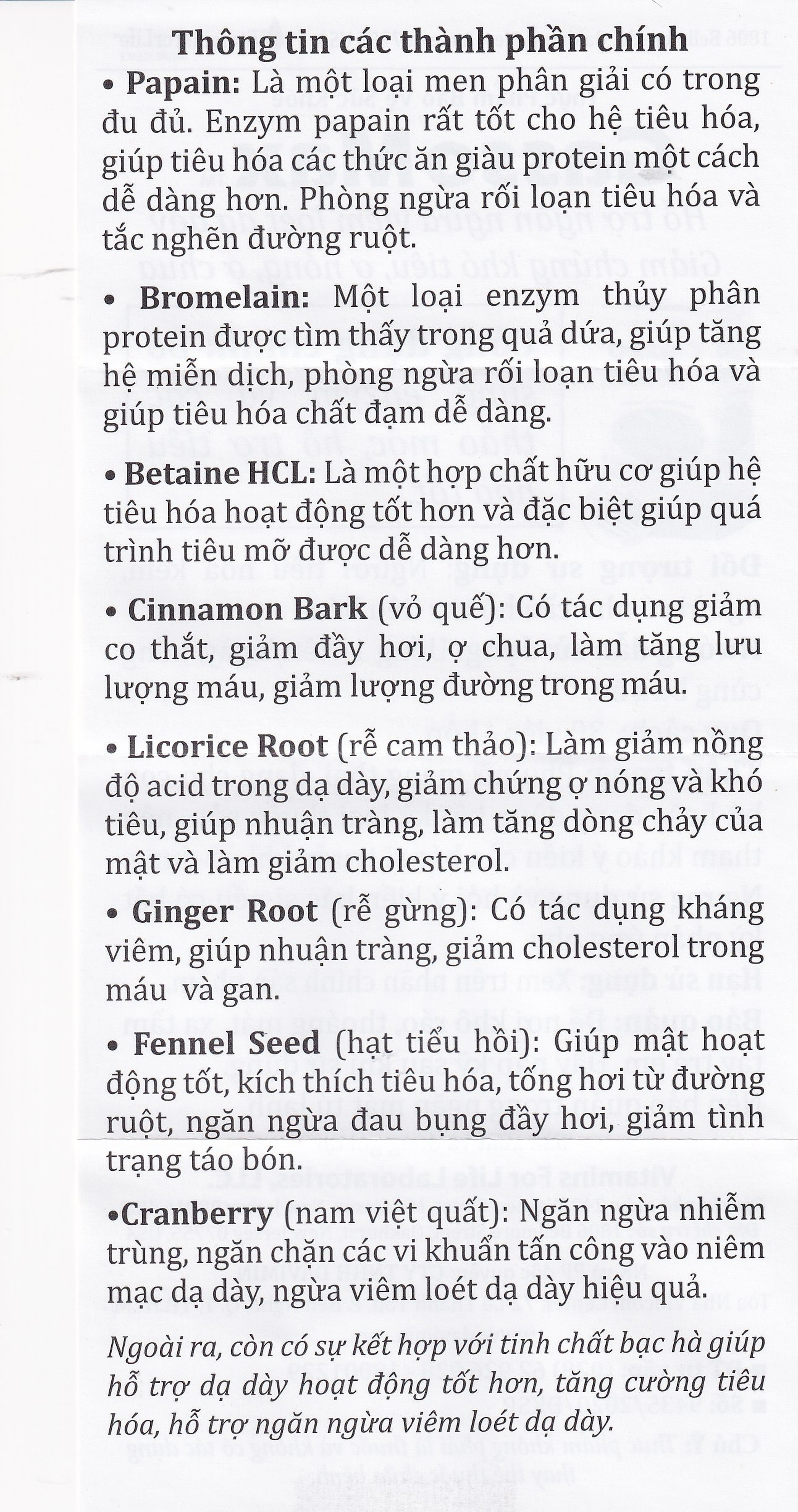 Viên uống bổ sung enzyme và các thảo mộc hỗ trợ tiêu hóa tốt Gasso Max Vitamins For Life (30 viên)