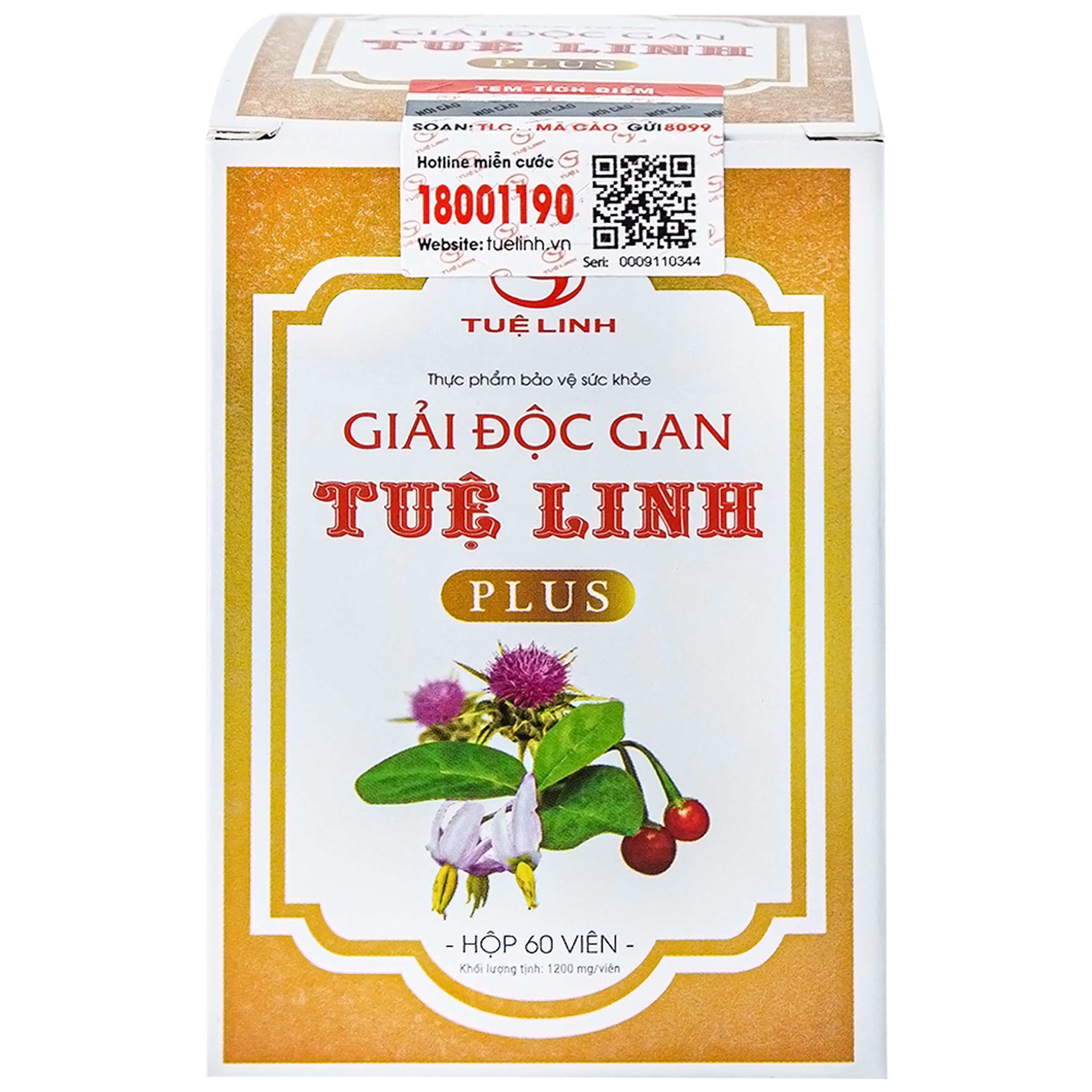 Viên uống Tuệ Linh Plus hỗ trợ giải độc gan, tăng cường chức năng gan (60 viên)