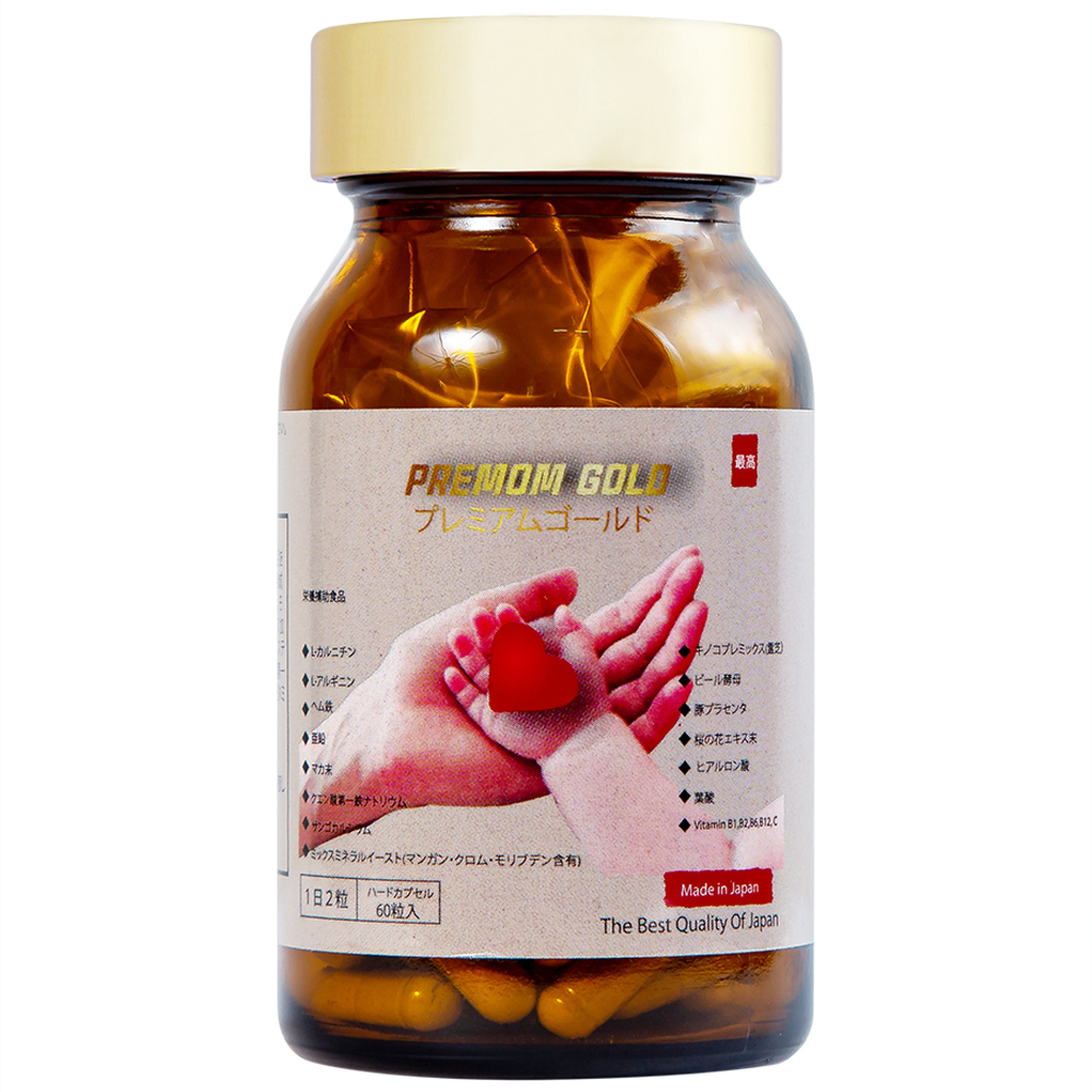 Viên uống cung cấp vitamin và khoáng chất cho phụ nữ chuẩn bị mang thai Premom Gold Jpanwell (60 viên)