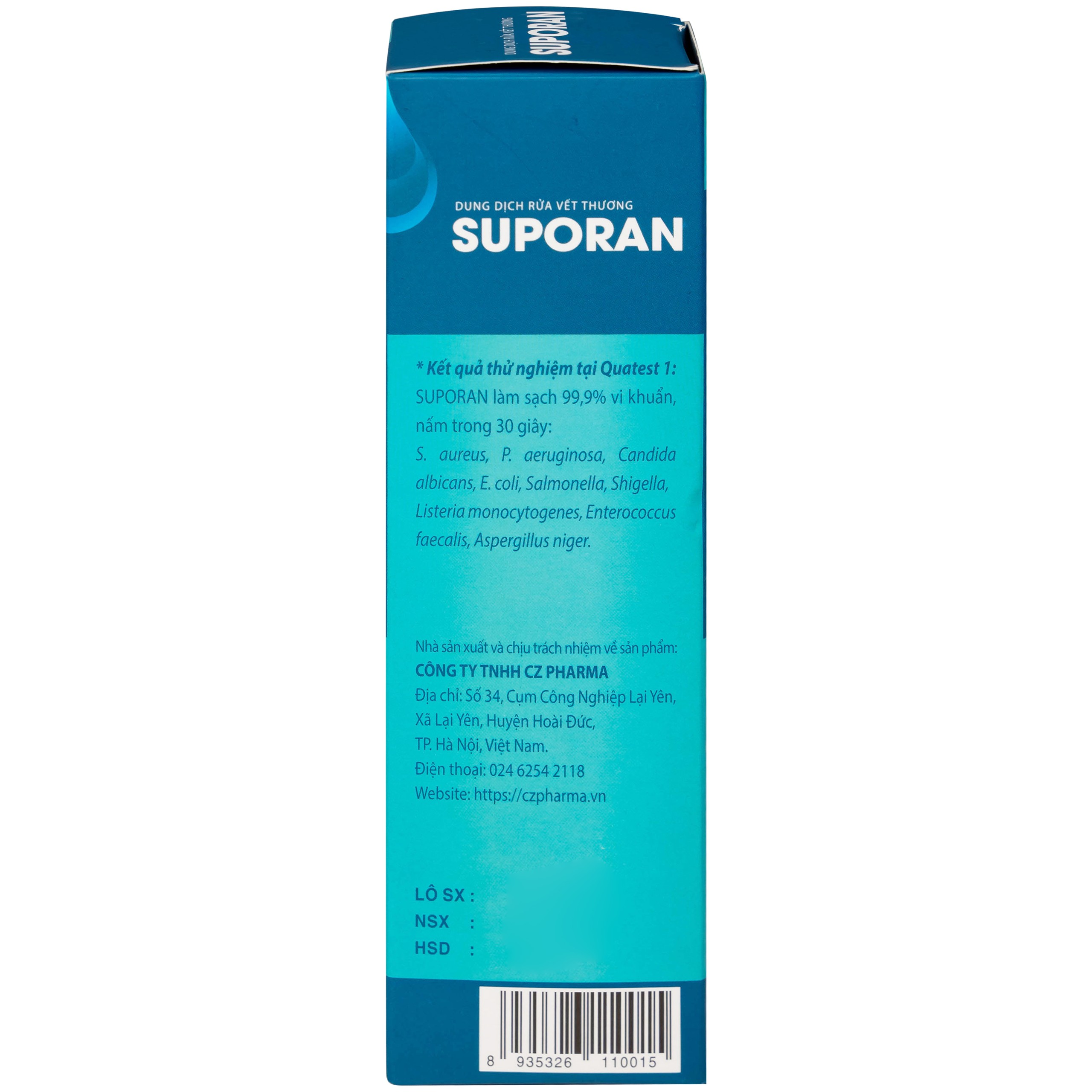 Xịt rửa vết thương Suporan 190ml làm sạch vết thương ngoài da, hỗ trợ phòng ngừa viêm, loét