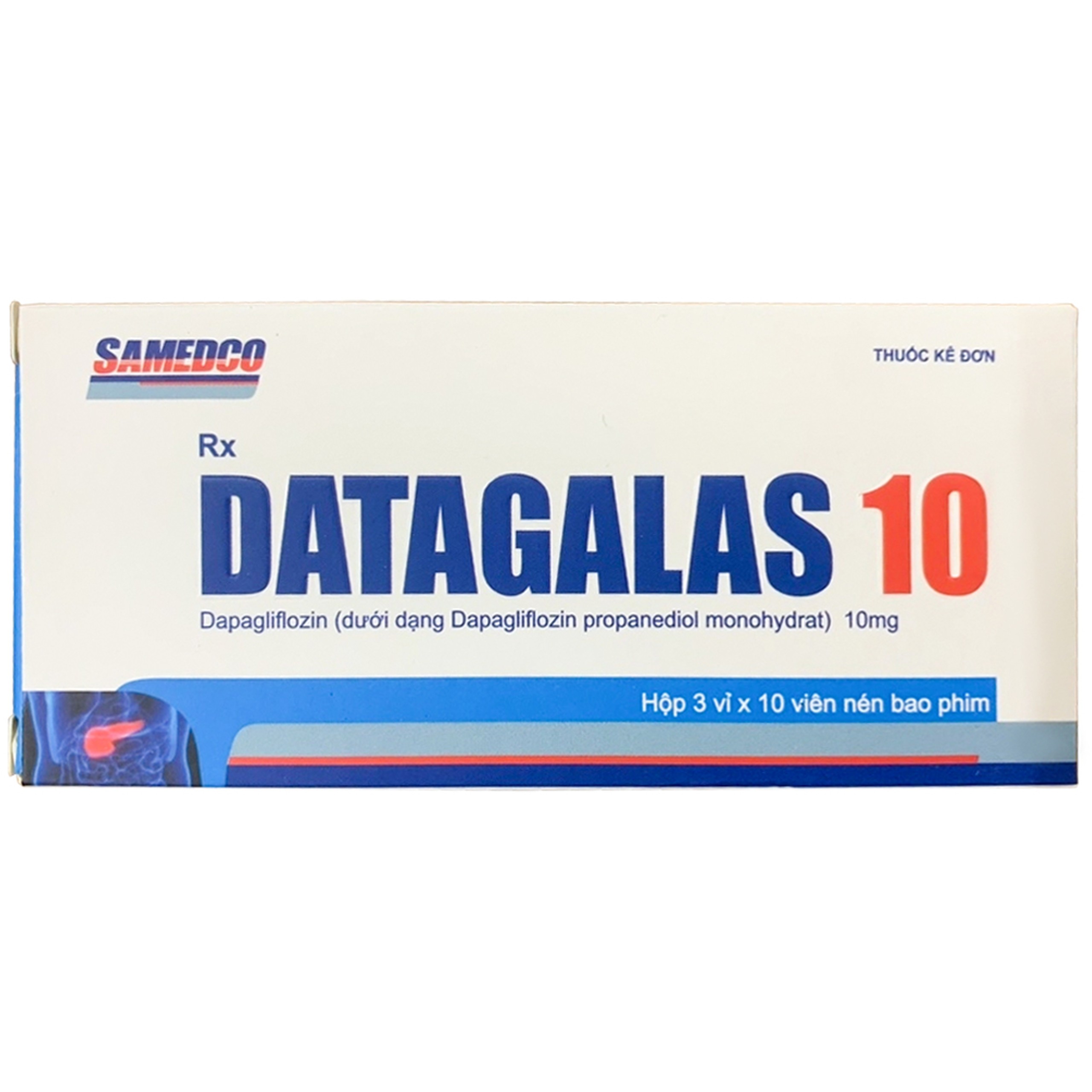 Thuốc Datagalas 10mg Phapharco điều trị đái tháo đường típ 2 (3 vỉ x 10 viên)