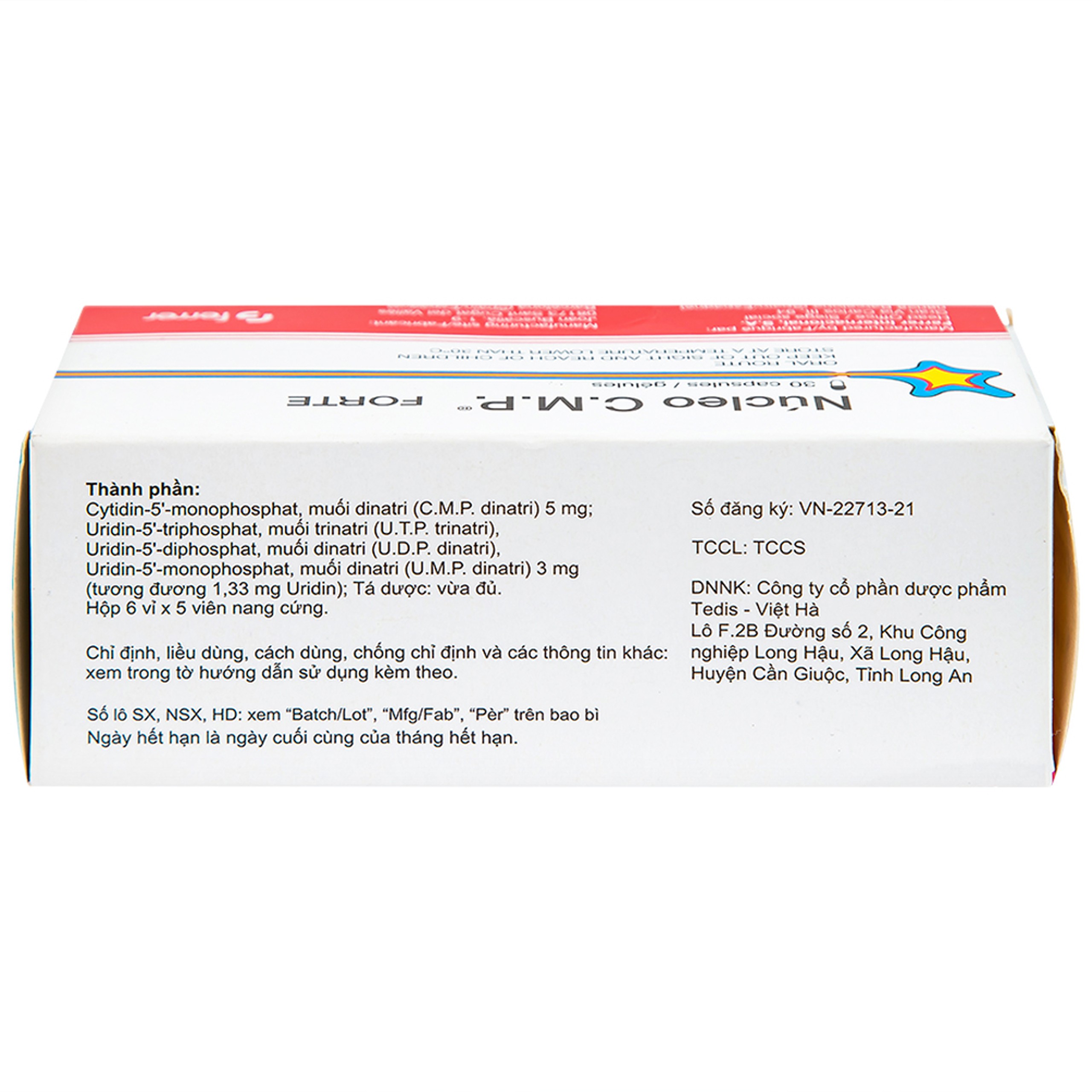 Viên nang cứng Núcleo C.M.P Forte Ferrer điều trị bệnh lý thần kinh ngoại biên (6 vỉ x 5 viên)