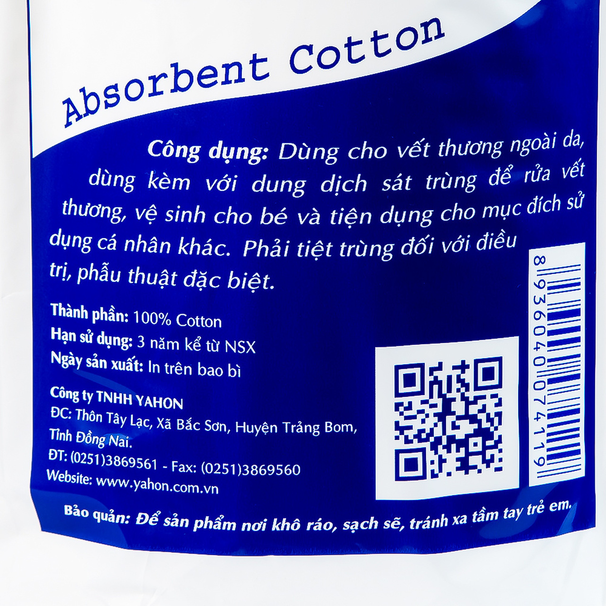 Bông gòn Quick Nurse 1kg dùng cho vết thương ngoài da, sát trùng, vệ sinh 