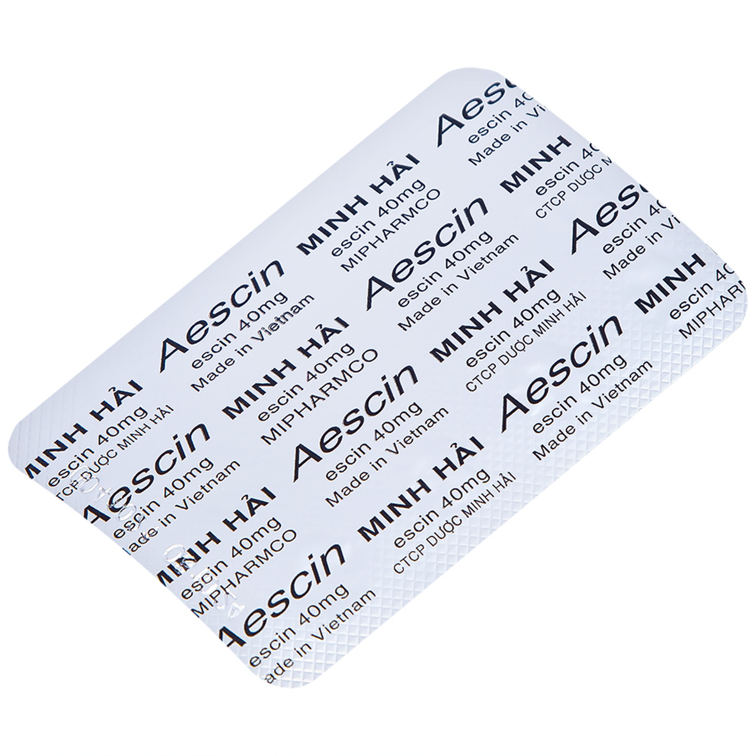 Viên nén Aescin 40mg Minh Hải điều trị thiểu năng tĩnh mạch, tụ máu (3 vỉ x 10 viên)
