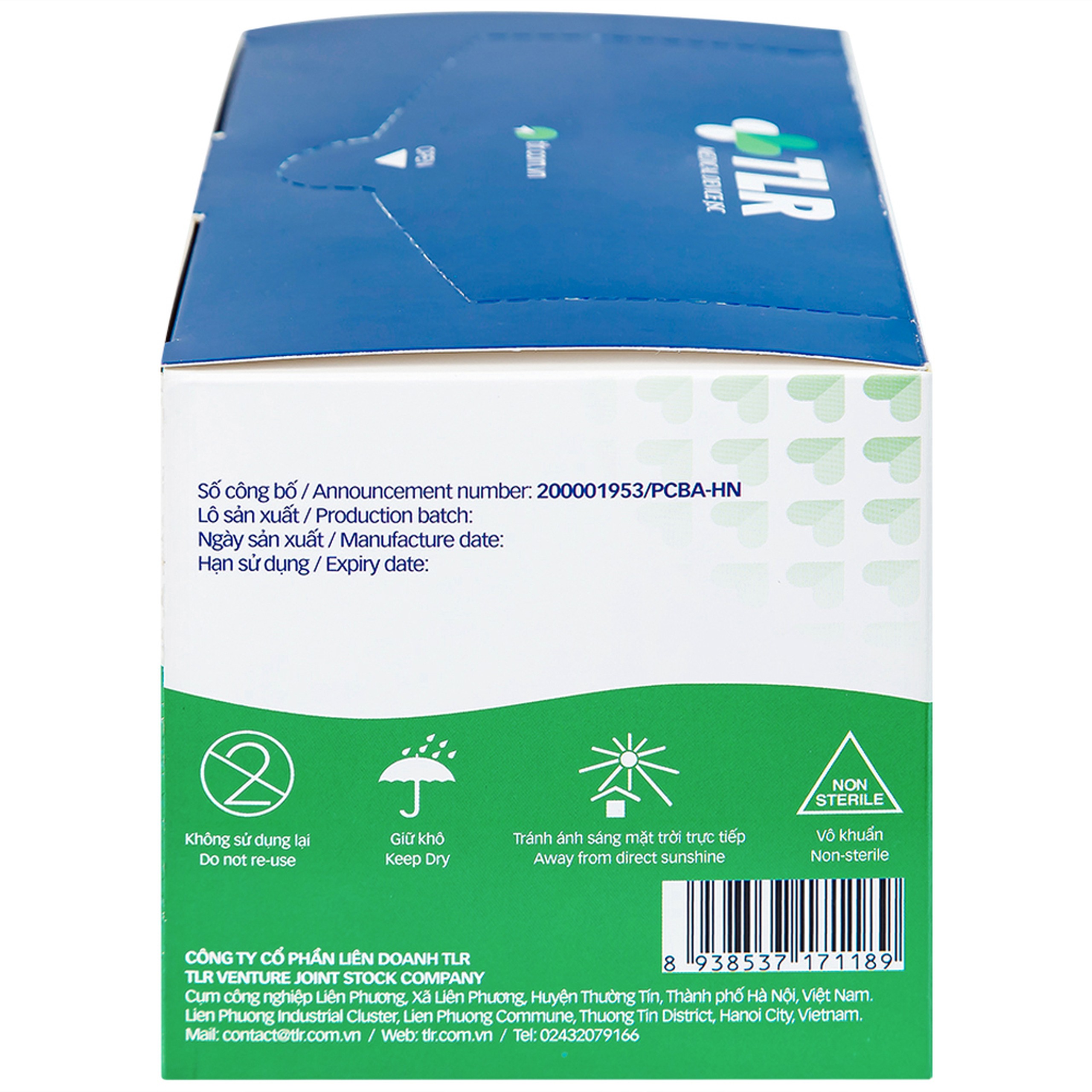 Khẩu trang 3 lớp TLR 3 lớp màu trắng (50 cái) ngăn khói bụi, vi khuẩn
