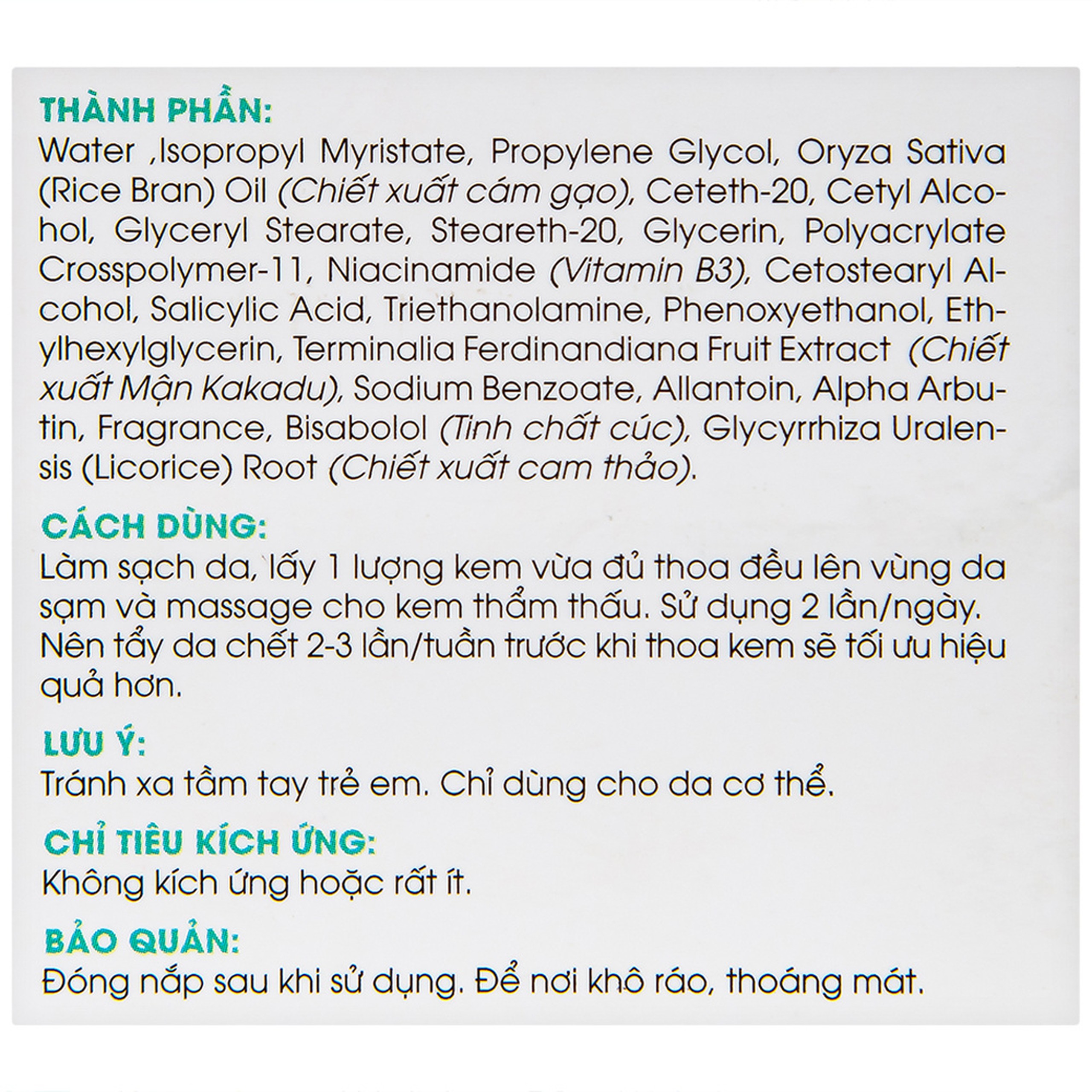 Kem giảm thâm Hebe Effective Whitening Cream La Beaute hỗ trợ giảm thâm vùng nách, vùng kín (35g)