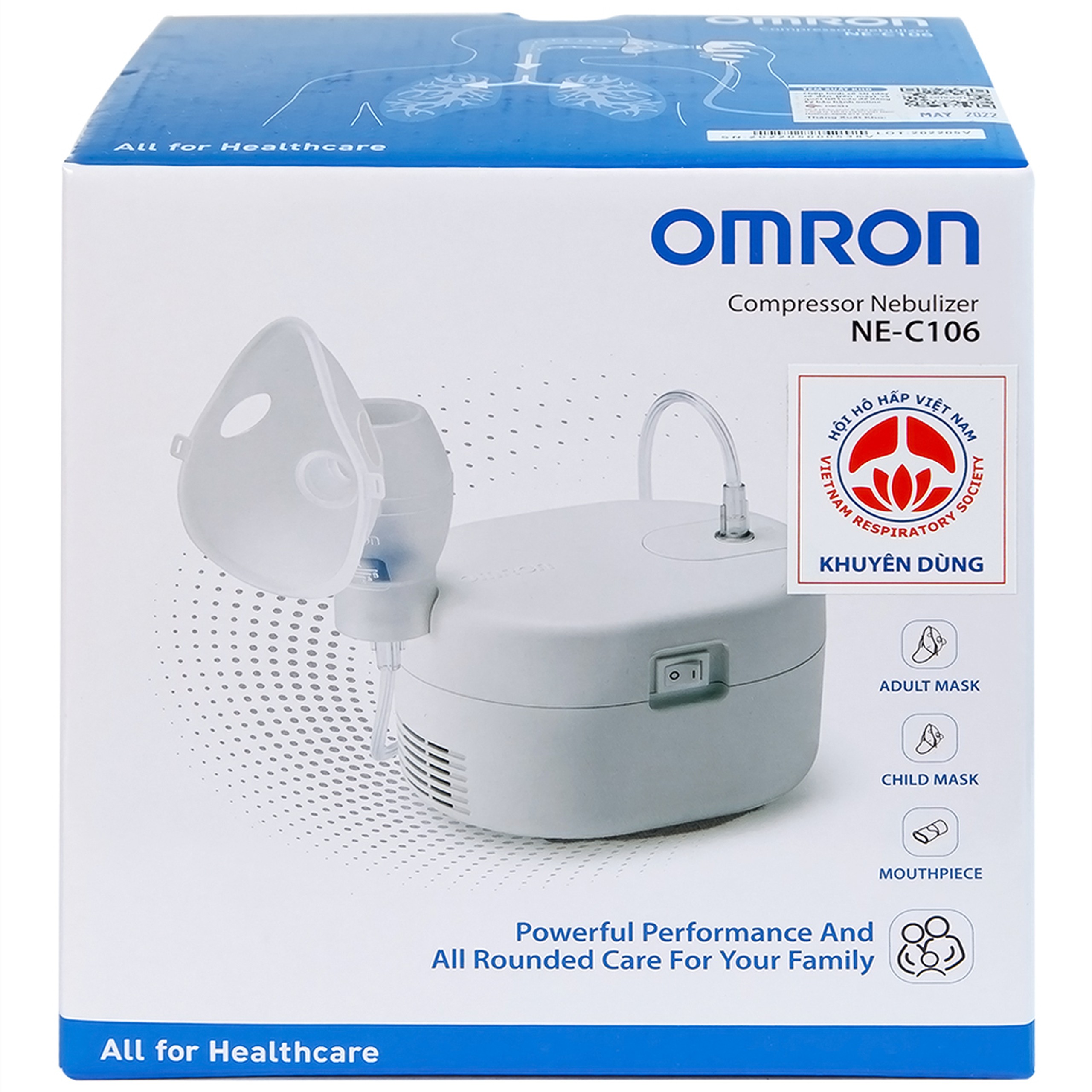 Máy xông khí dung Omron NE C106 hỗ trợ điều trị bệnh lý về đường hô hấp